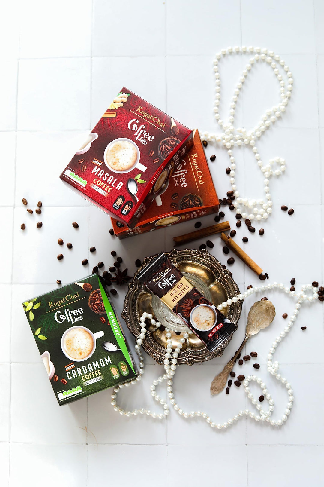 Royal Chai Coffee Latte Karak Sweetened - 10 Single Serving Sachets