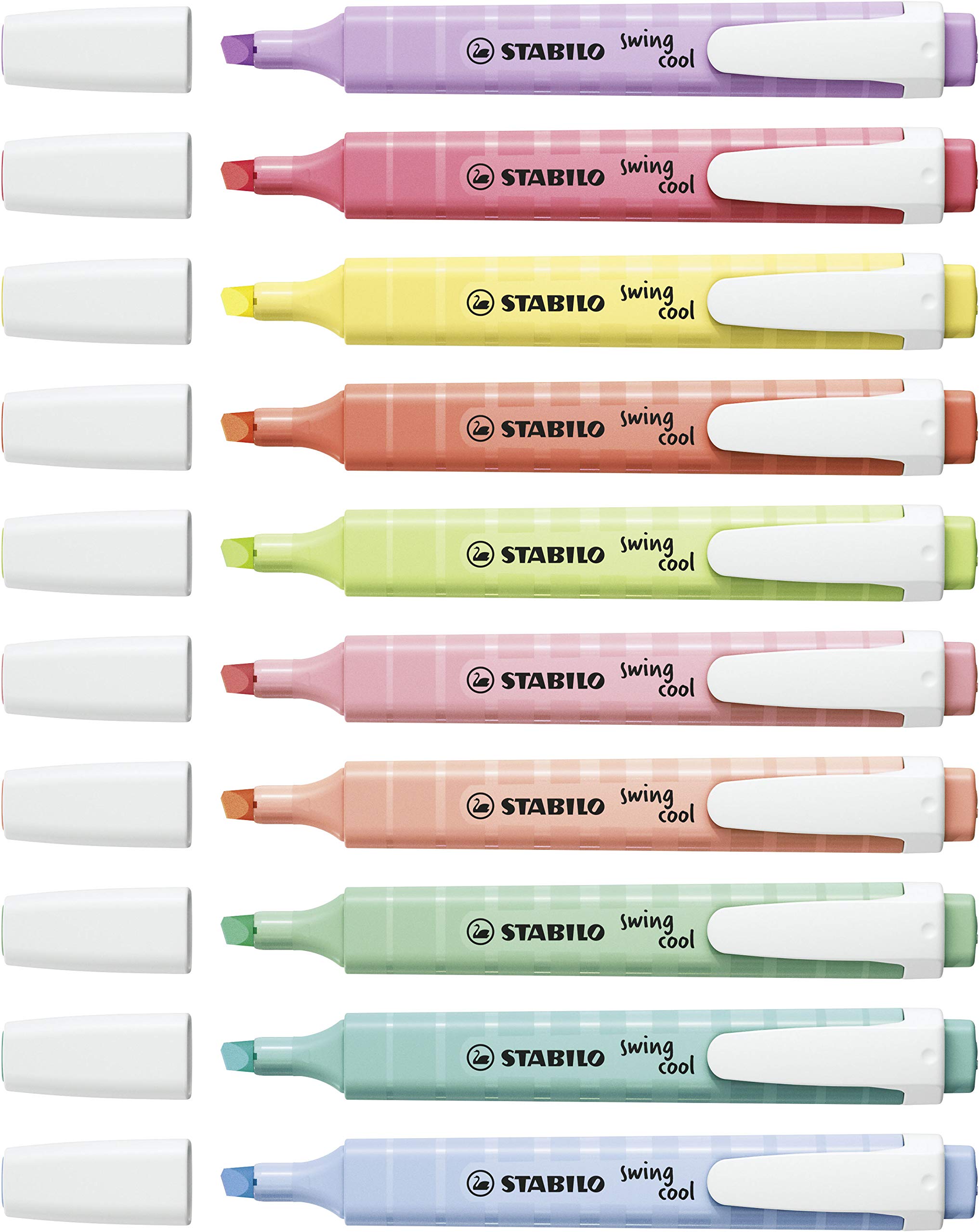 STABILO swing cool Pastel Highlighters - Pack of 8 | 4 Hour Cap-Off Time | 1mm & 4mm Line Widths 3