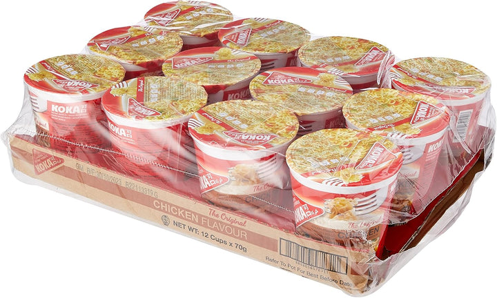 Koka Original Chicken Flavour Oriental Style Instant Noodles 12 Cups (70g Each)