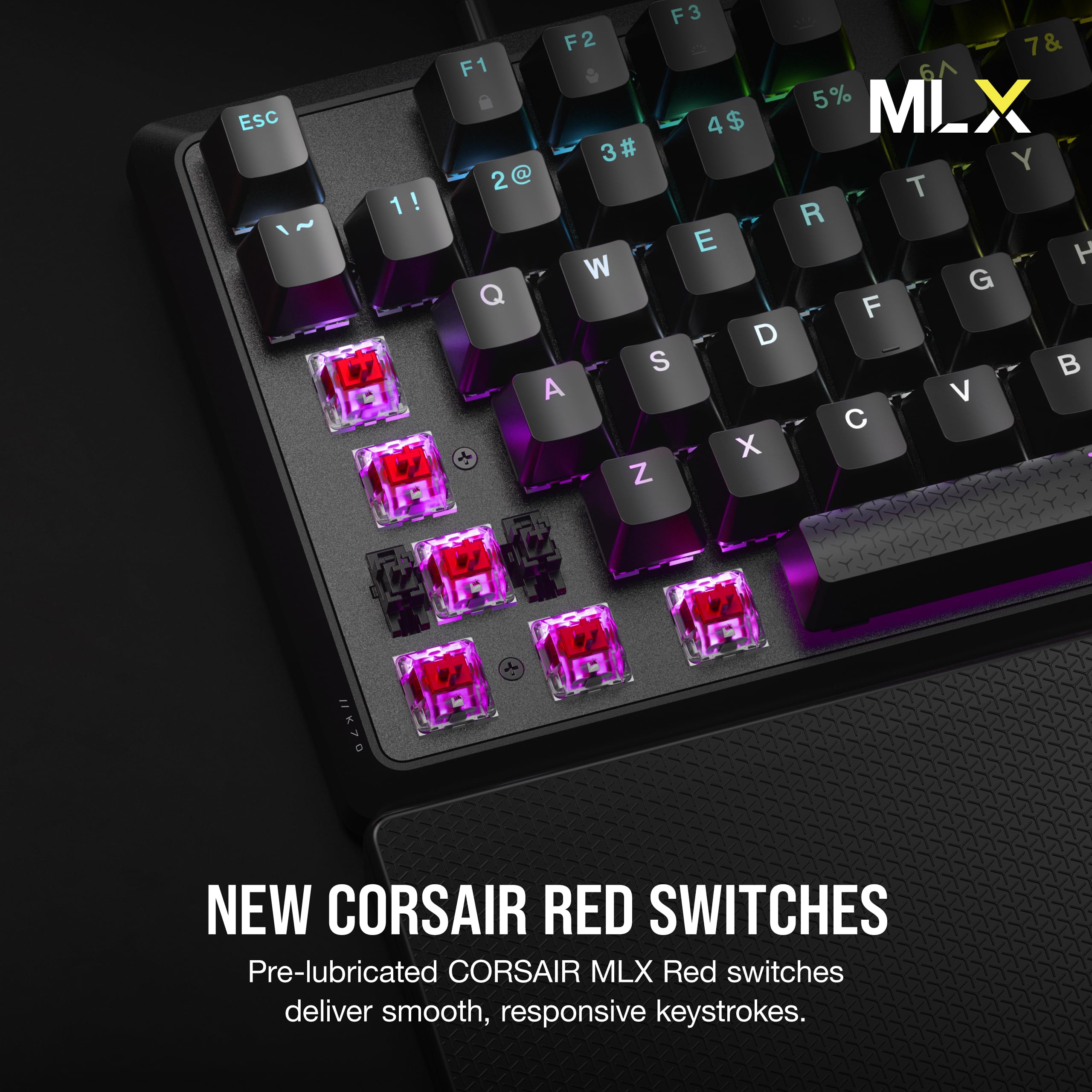 Corsair K70 CORE RGB Mechanical Wired Gaming Keyboard with Palmrest | Linear Switches | USB-A 3