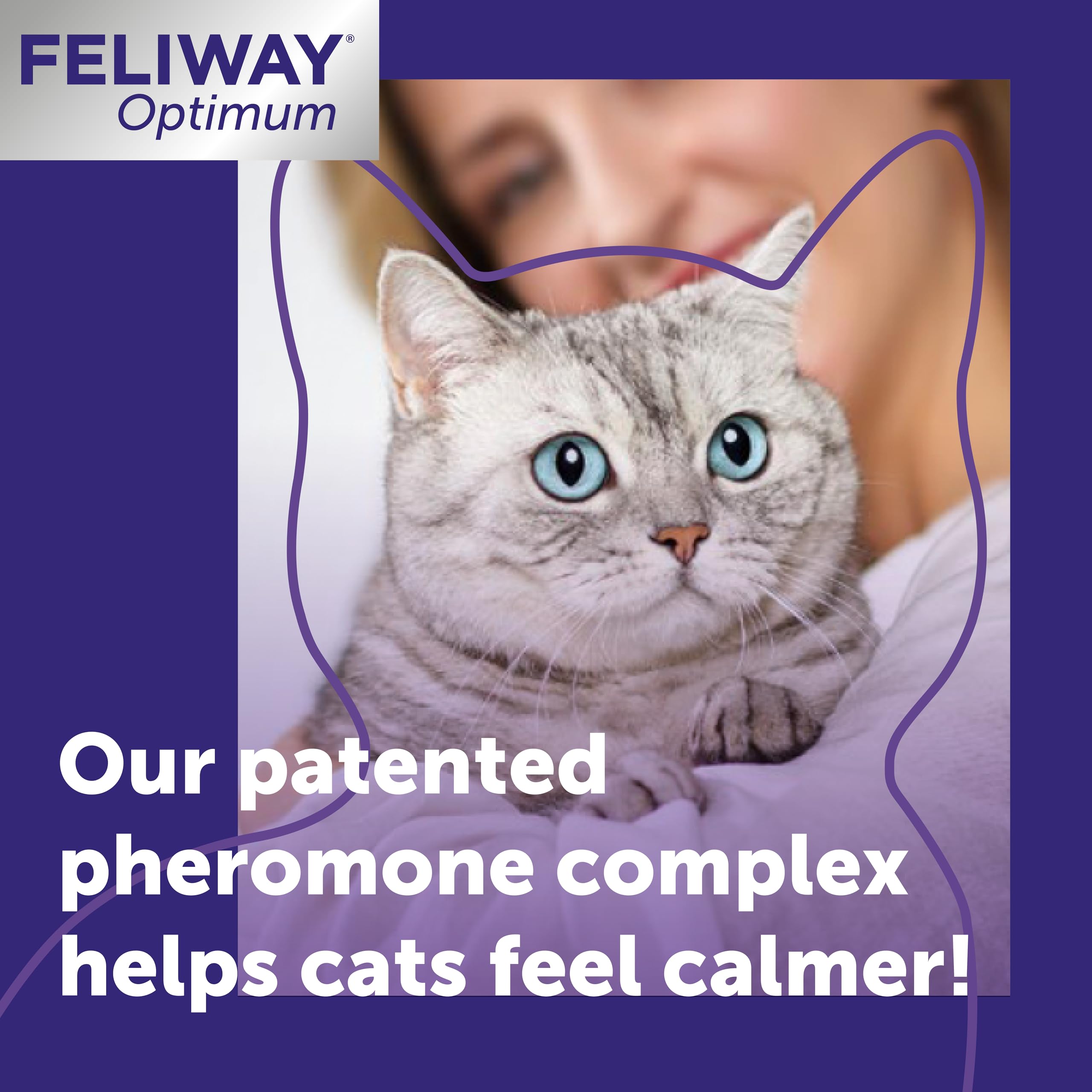 Feliway Optimum Cat Calming Refills - 3 x 30 Day Supply | Drug-Free | Covers up to 70m²