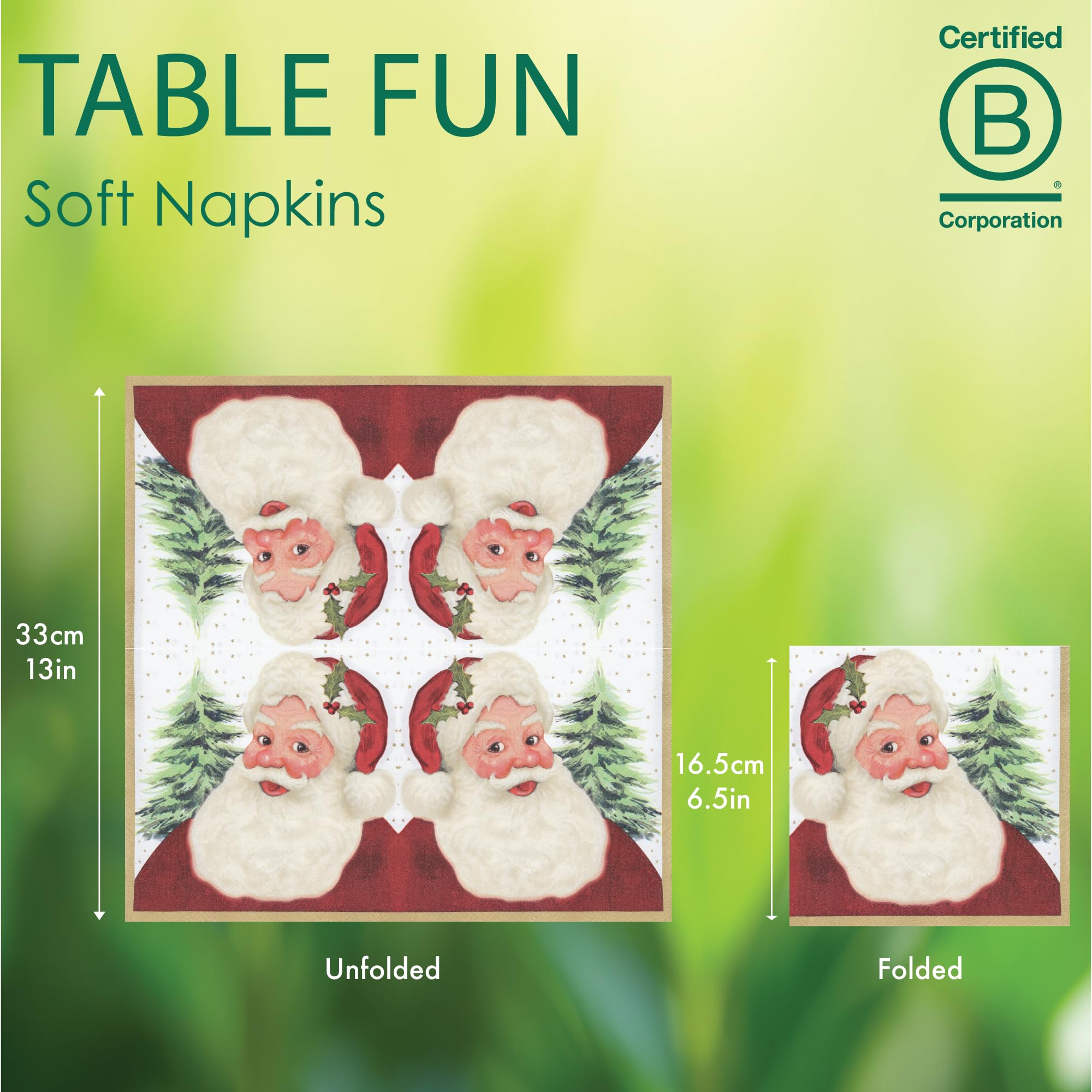 Talking Tables Santa Claus Christmas Napkins 33cm 100 Pack 2
