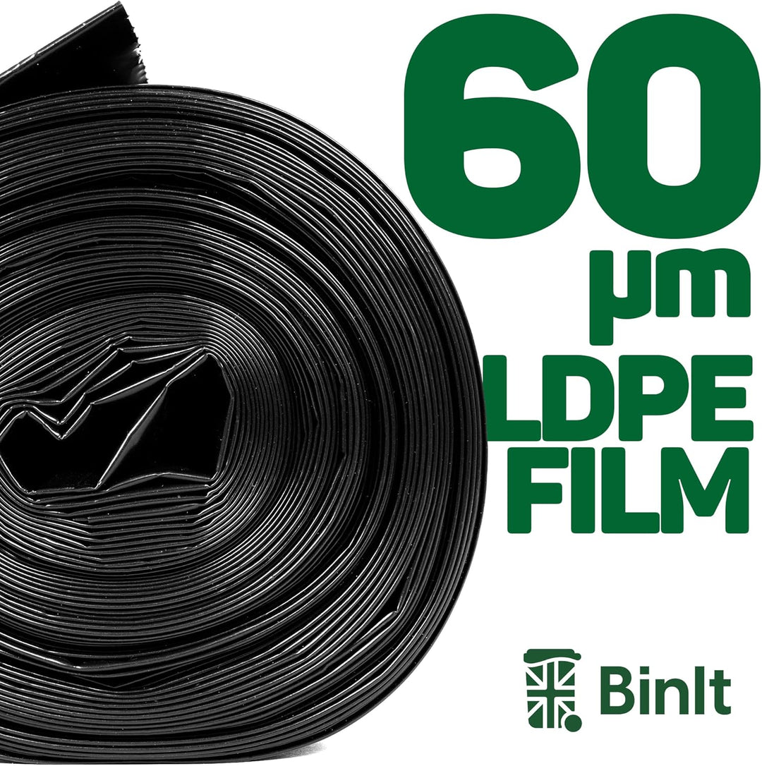 BIN IT 10 Tie Top Ultra Heavy Duty 120L Refuse Sacks - 60μm Recycled LDPE Bin Bags