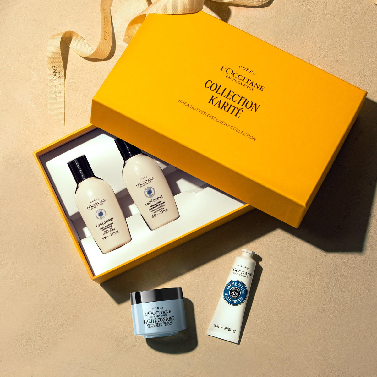 L'OCCITANE Shea Butter (Karité Confort) Body & Hand Care Gift Set - Nourishing & Hydrating
