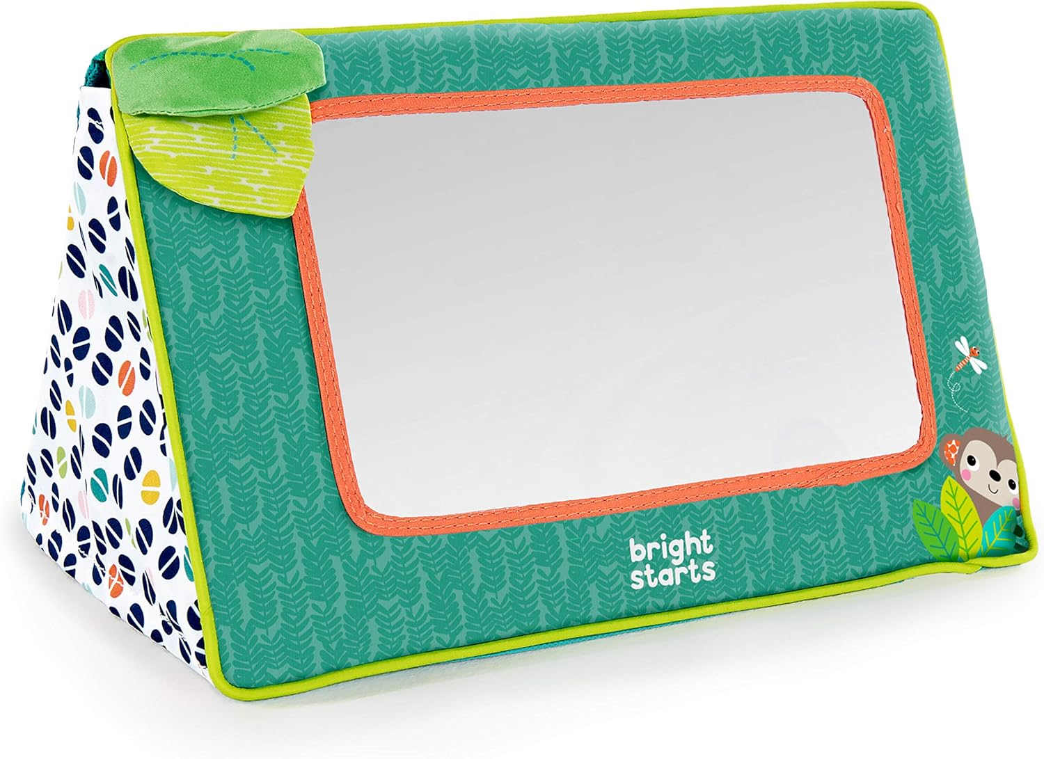 Bright Starts Sit and See Safari Floor Mirror - Crinkly Fabric & Foldable Design for Tummy Time 1