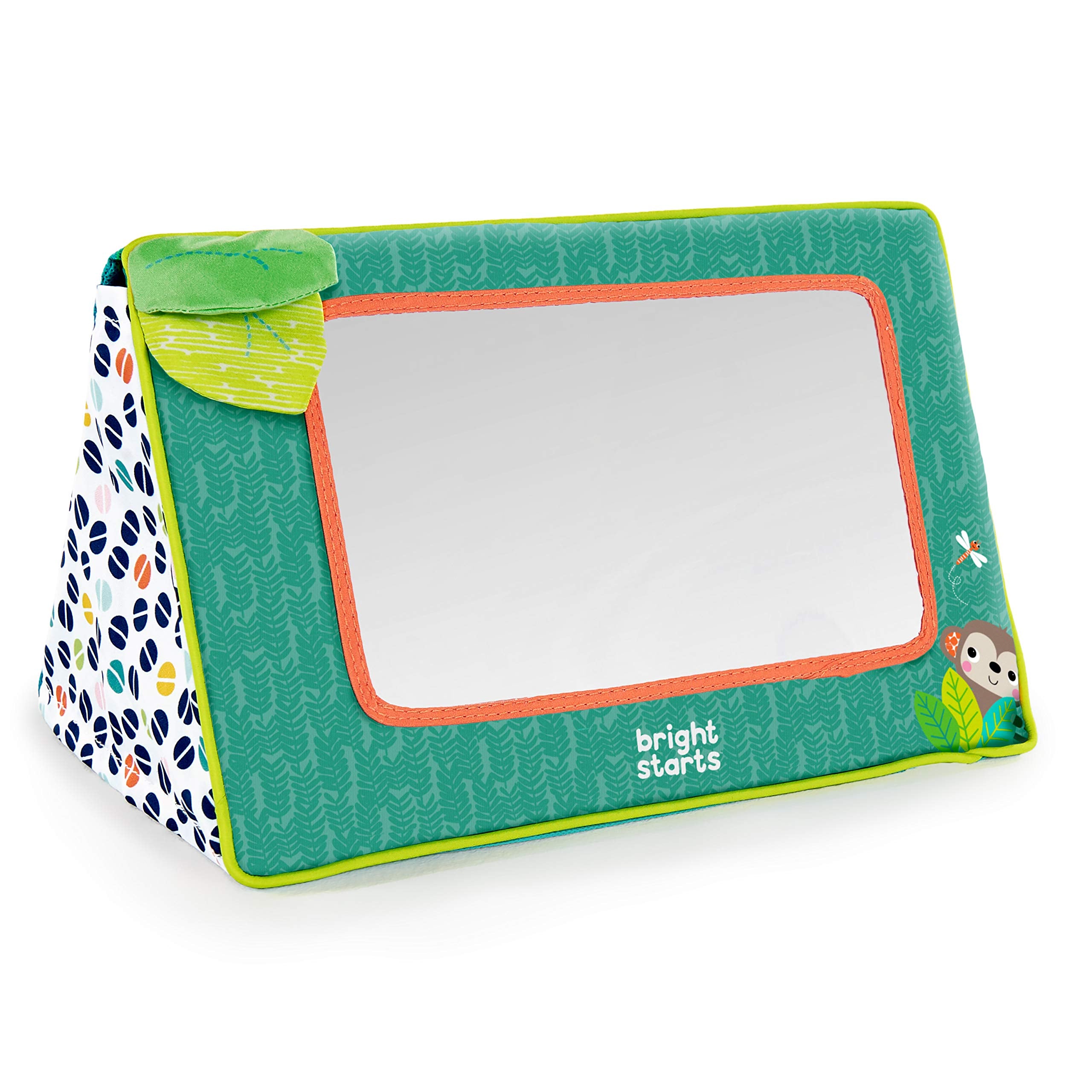 Bright Starts Sit and See Safari Floor Mirror - Green | Tummy Time & Sit Play | Ages 0-36 Months 1