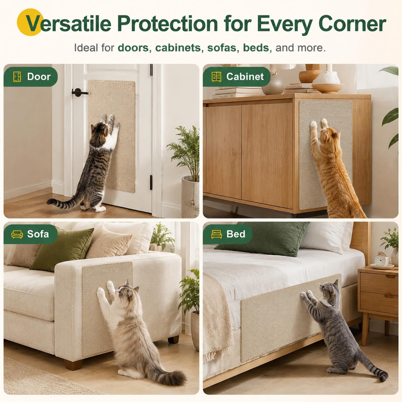 Muexoee Cat Scratching Mat - Thickened Polyester, DIY Cuttable, Self-Adhesive | 40cm x 2m 6