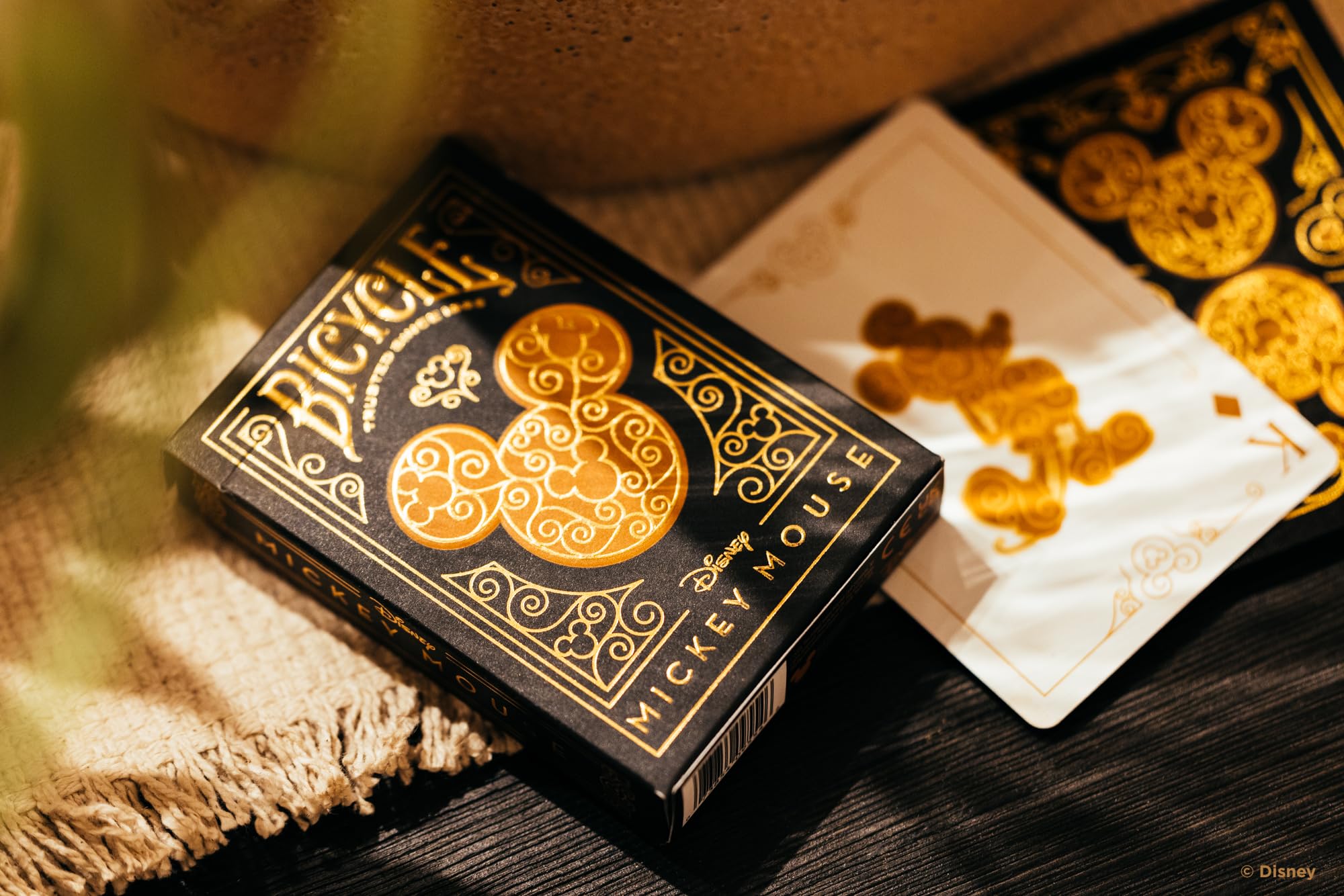 Bicycle Disney Black & Gold Mickey Playing Cards - 1 Deck, Air Cushion Finish, Metalluxe Foil Back 5