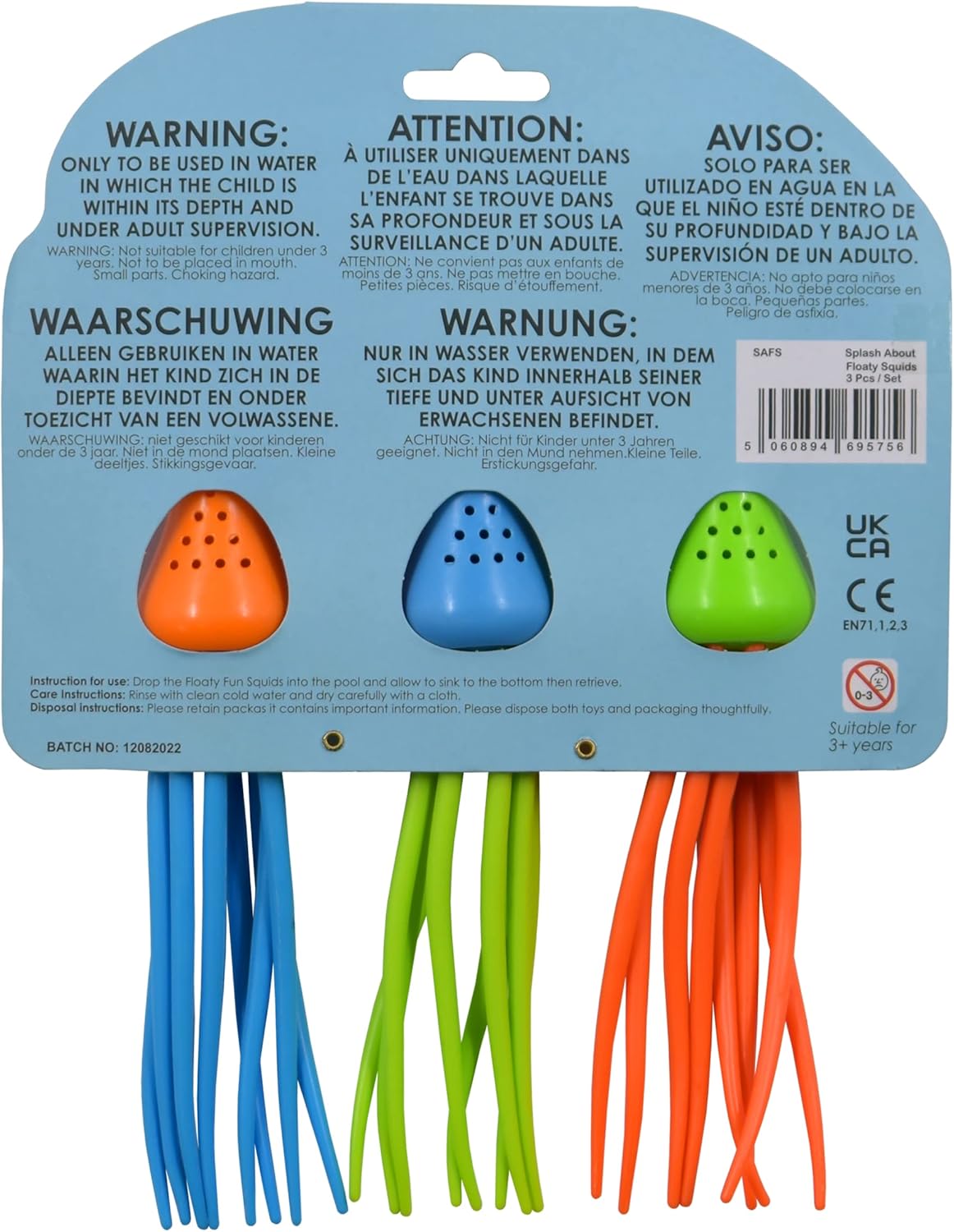 Splash About Floaty Fun Squid Dive Toys - Pack of 3 for Kids 36 Months+ 3