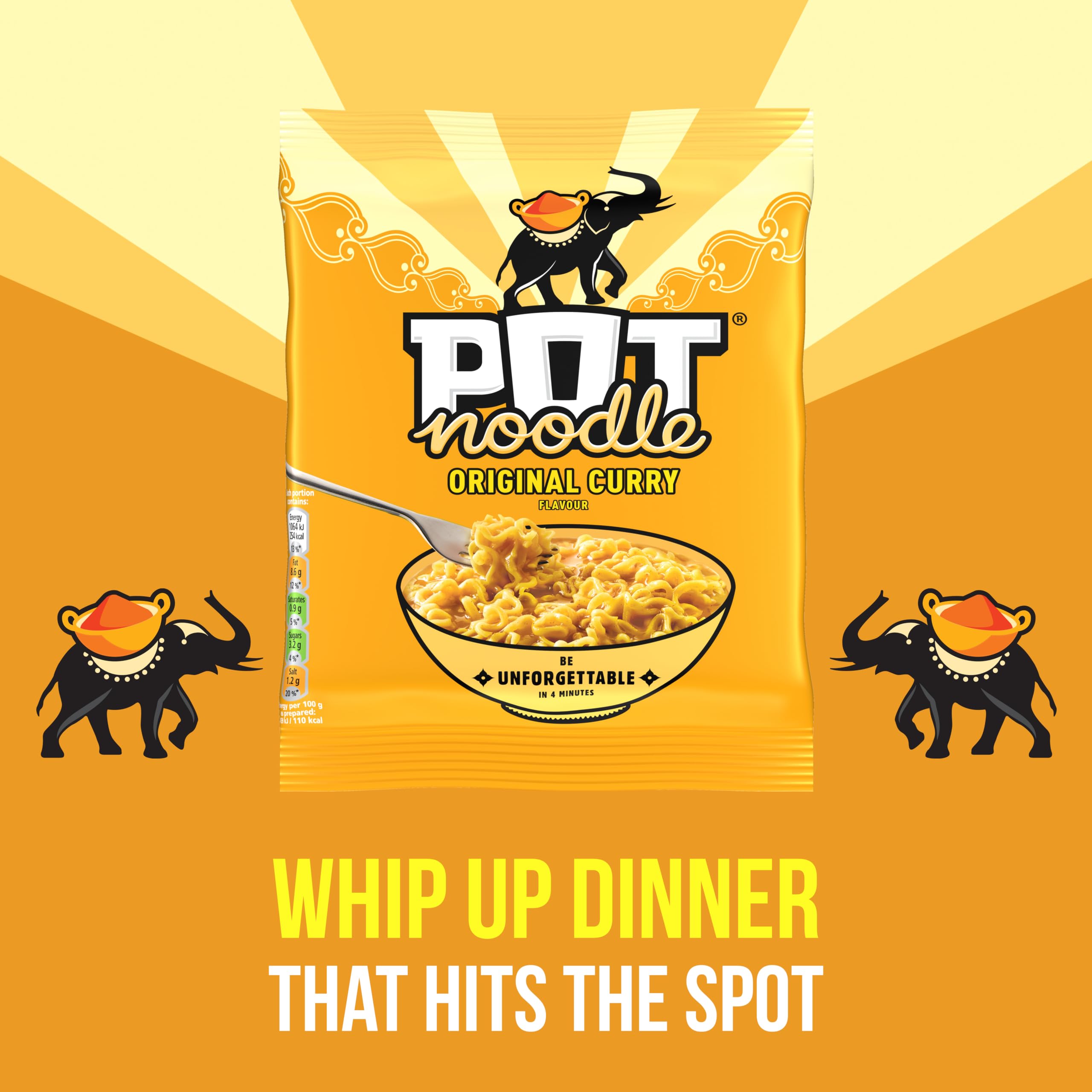 Pot Noodle Original Curry Instant Noodles Block - 2 Servings | Ready in 4 Minutes 5