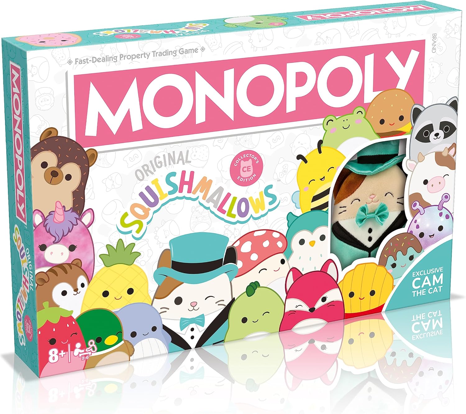 Squishmallows Monopoly Board Game Collector's Edition - Fifi the Fox & Cam the Cat Plush Included 1