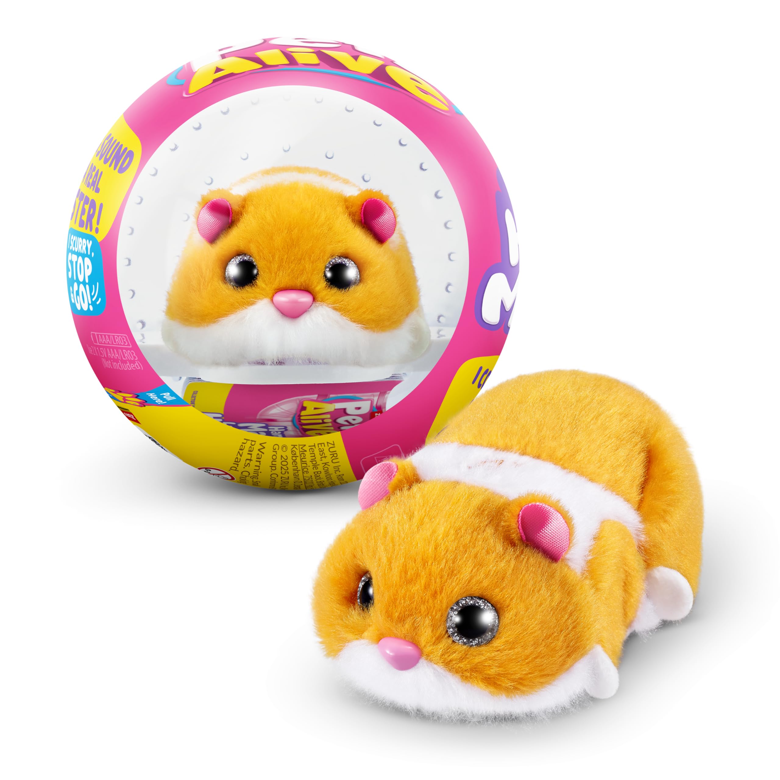 Pets Alive Hamstermania Electronic Pet - Orange Hamster with 20+ Sounds | Interactive Toy