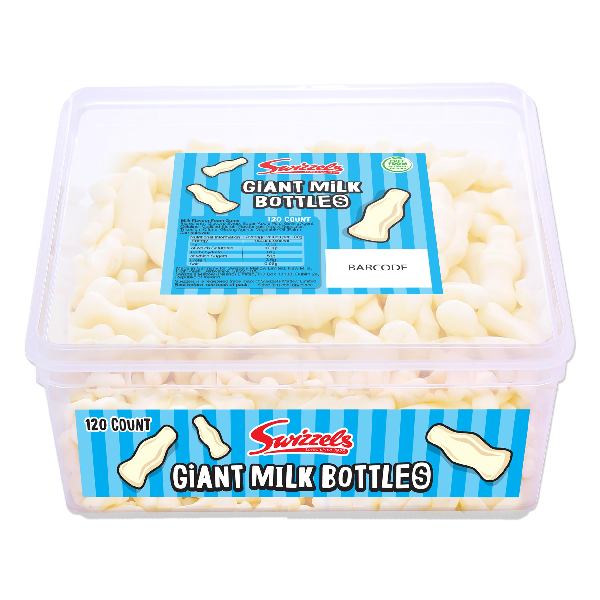 Swizzels Milk Bottle Sweets - Foam Gums, Free from Artificial Colours, 660g Tub