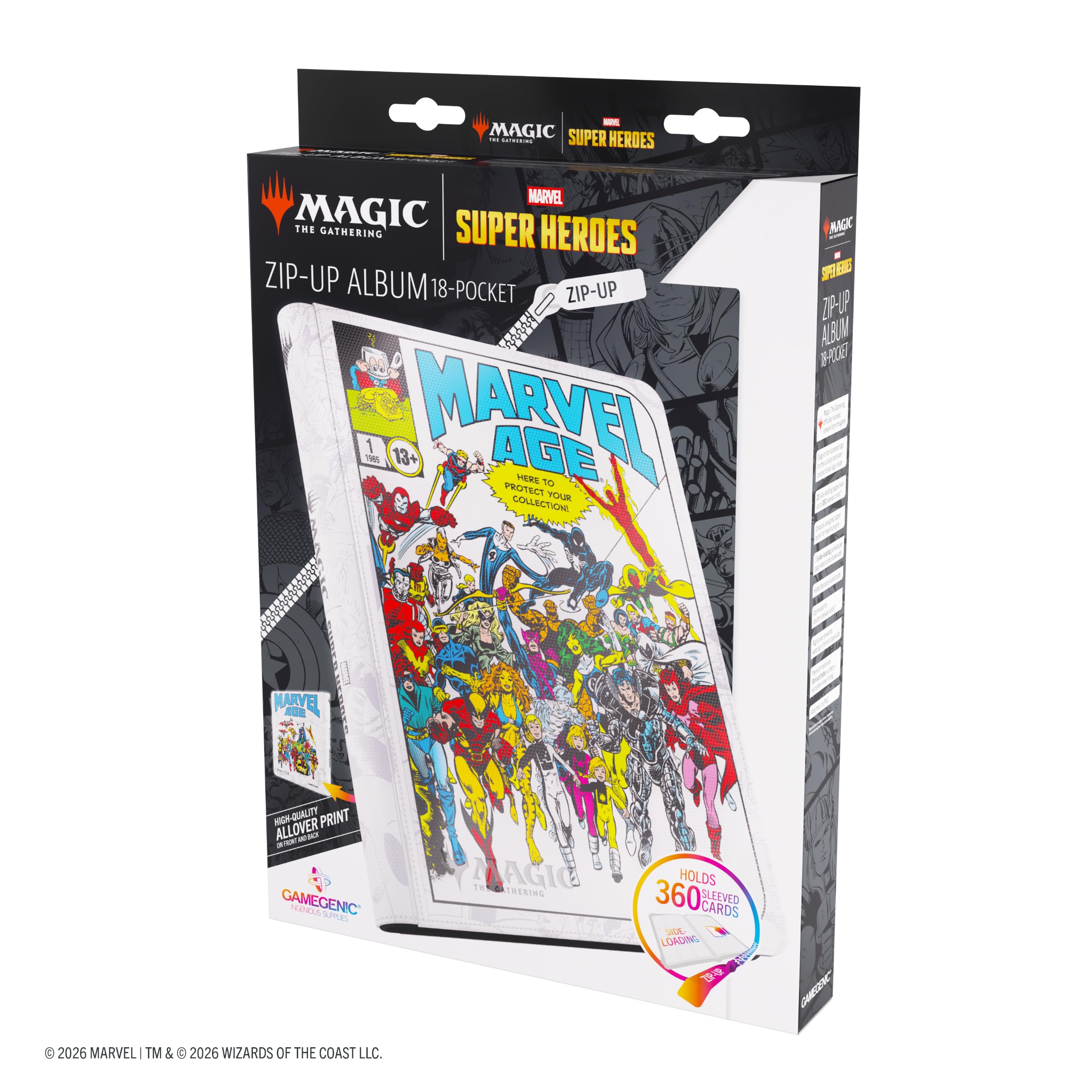 Gamegenic Marvel Super Heroes Zip-Up Album - Holds 360 Cards | Side-Loading Pockets | Zip-Up Closure 6