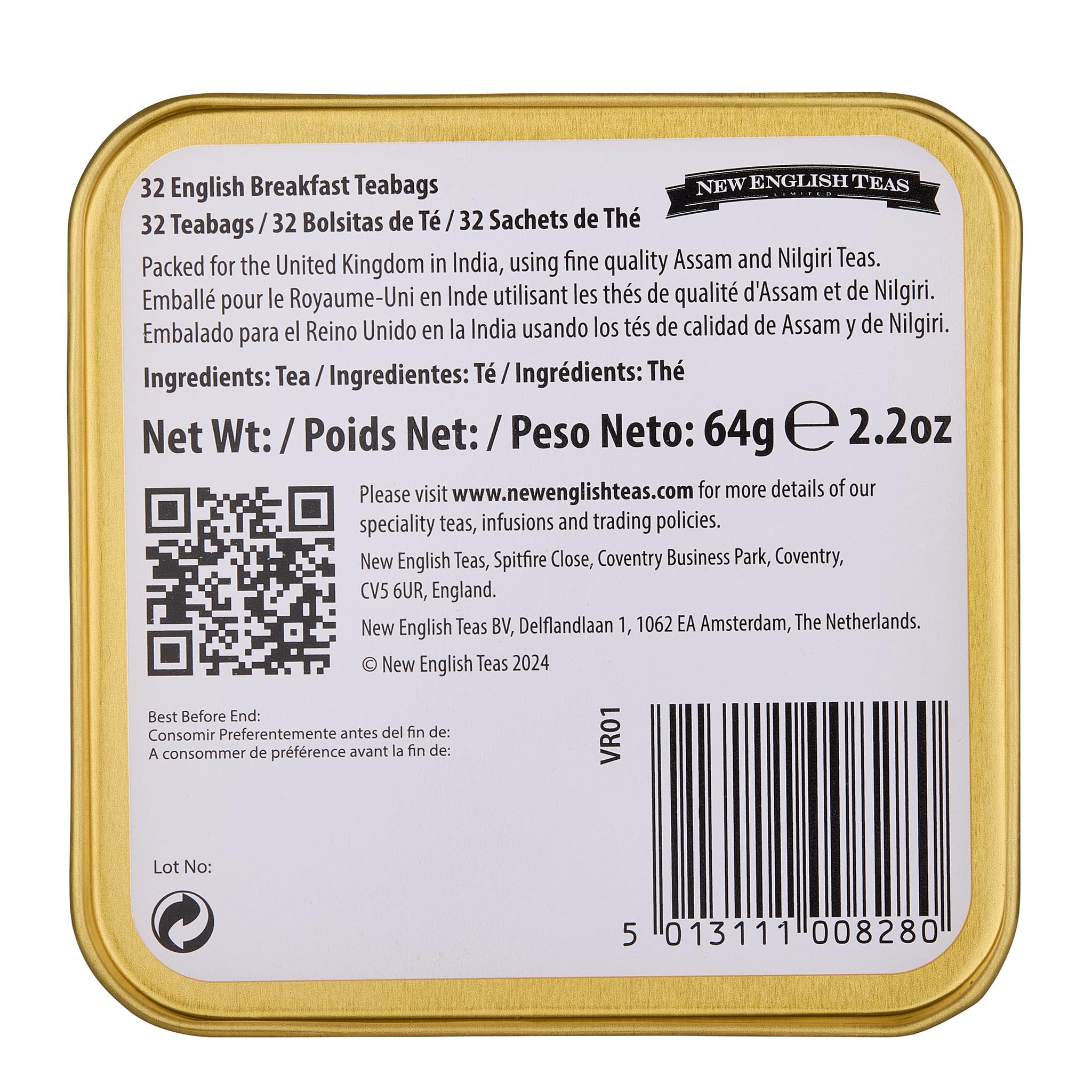 New English Teas Victorian Garden Tea Tin - 32 English Breakfast Teabags 9