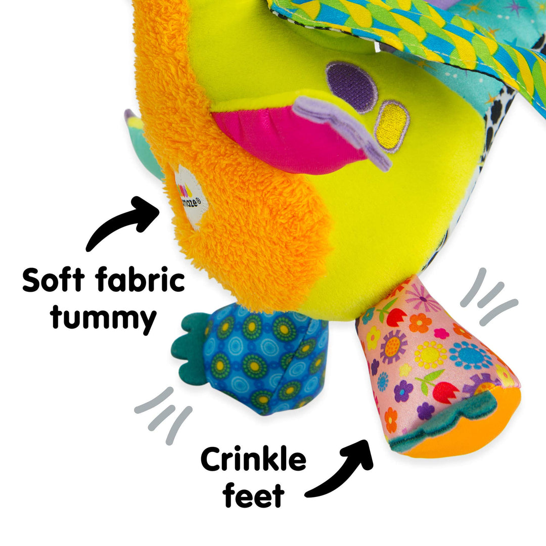 Lamaze Flip Flap Dragon - Sensory Plush Toy with Crinkle & Squeak Features for Babies
