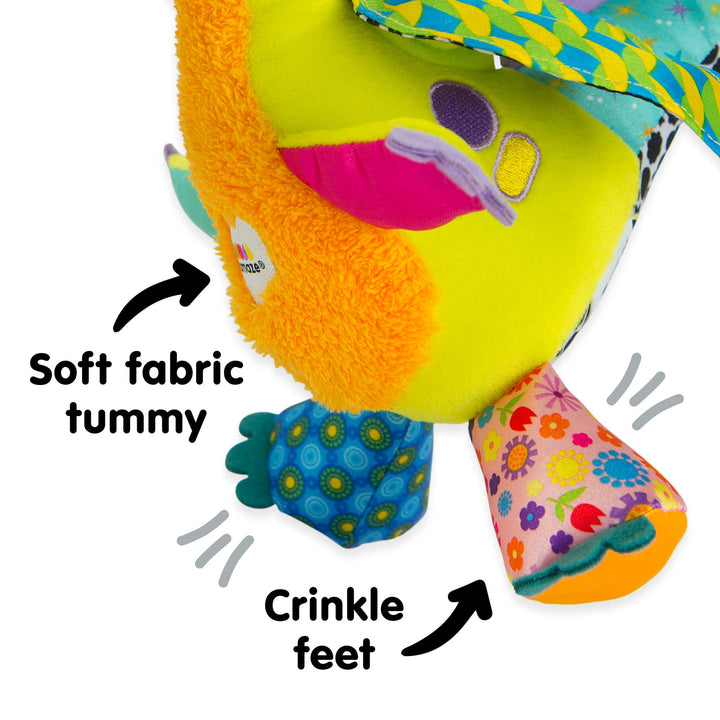 Lamaze Flip Flap Dragon - Sensory Plush Toy with Crinkle & Squeak Features for Babies