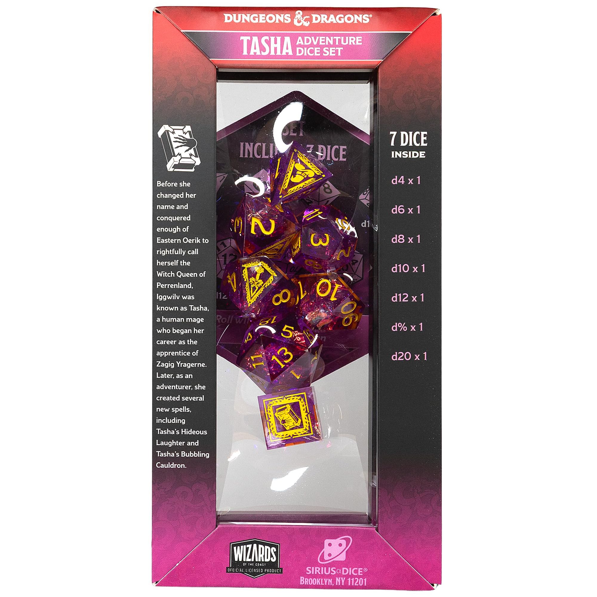 Sirius Dice Tasha the Witch Queen Sharp-Edged Dice Set - 7 Pieces | Officially Licensed D&D Accessory | Ages 14+ 5