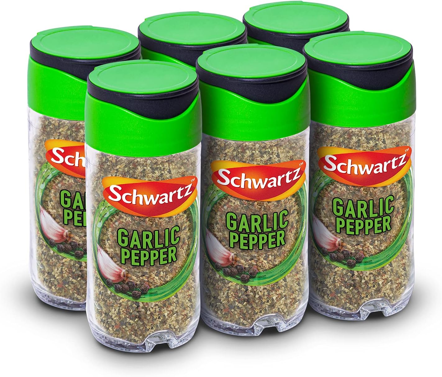 Schwartz Garlic Pepper 45g Jar - Pack of 6 | Garlic and Black Pepper Seasoning Blend 1