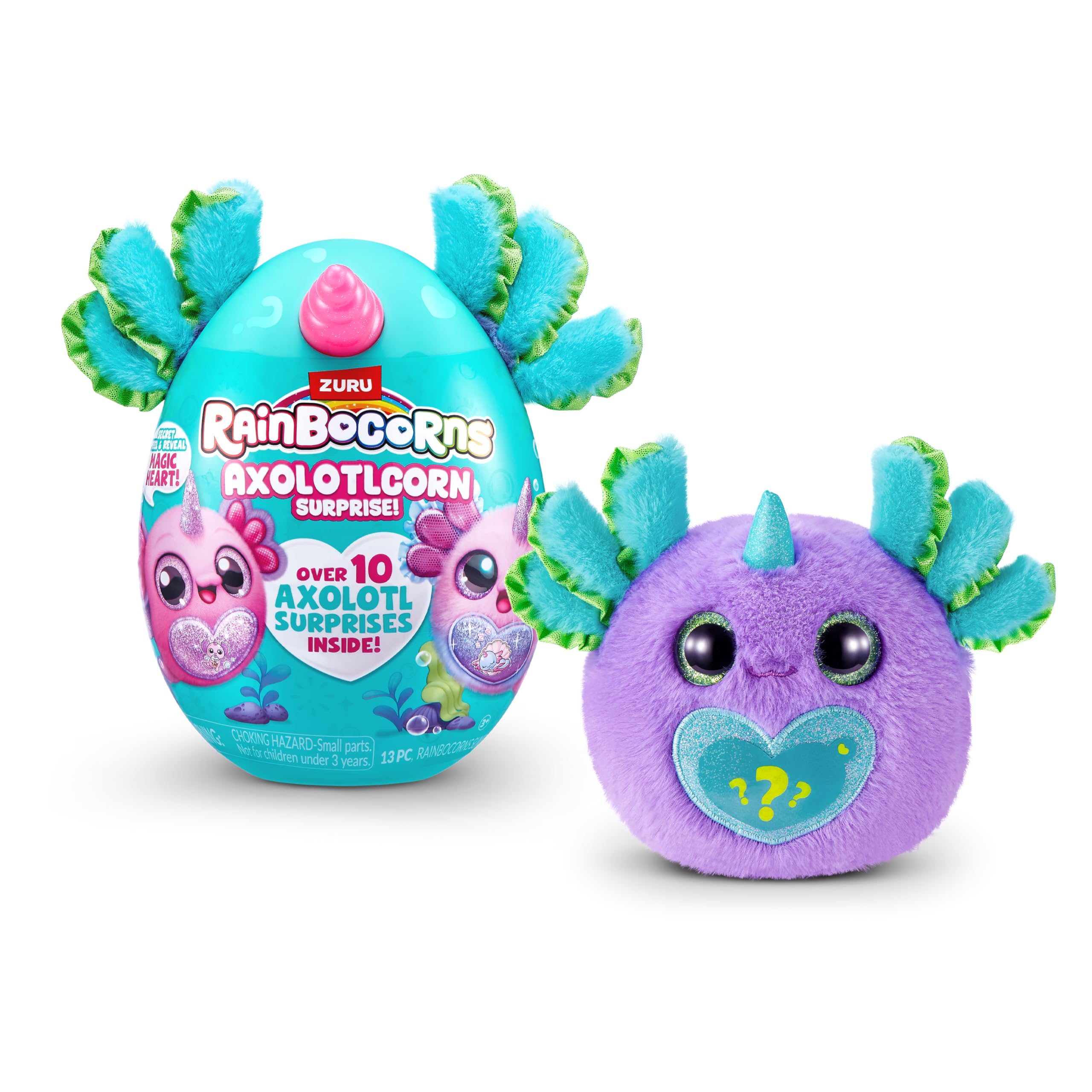 Rainbocorns Axolotlcorn Surprise Lulu Purple Plush Toy | 7.64 in | Ages 3+ 3