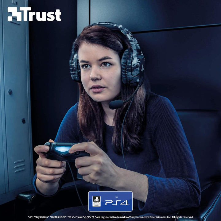 Trust GXT 488 Forze-G Gaming Headset for PS4 and PS5 – Officially Licensed with 50mm Drivers, Foldable Mic, Inline Remote, Grey