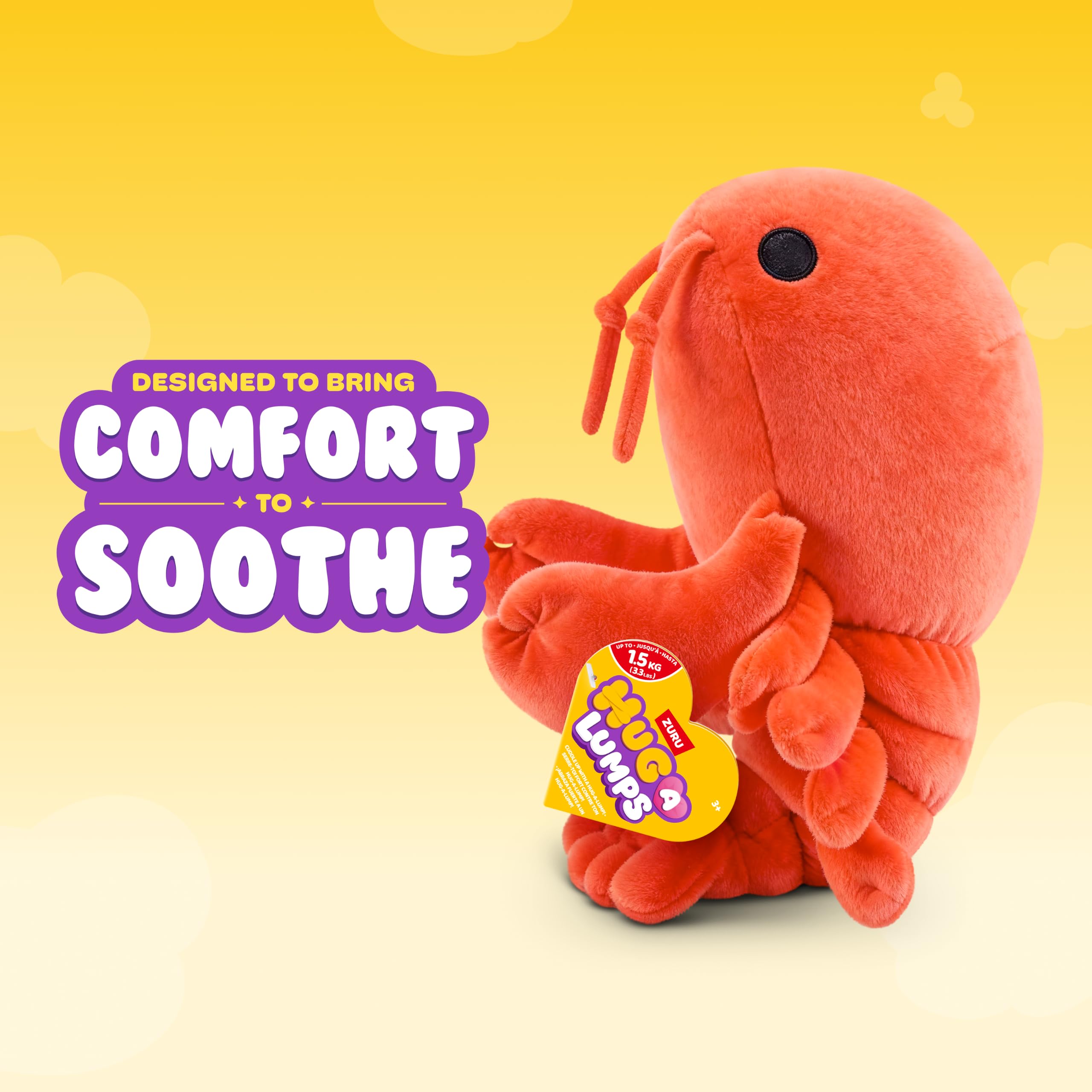 Hug-A-Lumps Lenny the Lobster Weighted Plush - Medium | Super-Soft | Stress & Anxiety Relief 3