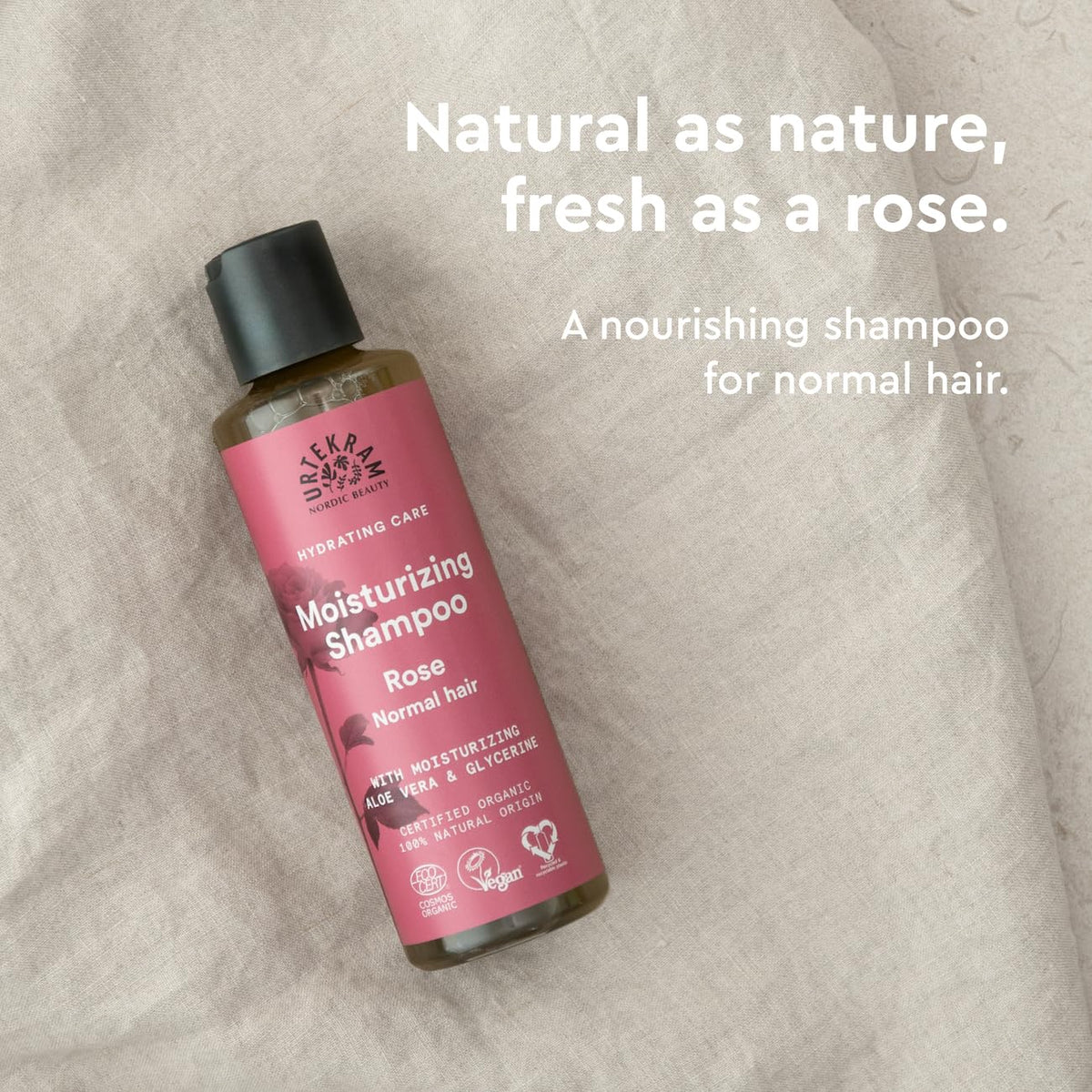 Urtekram Rose Shampoo for Normal Hair - 250 ml, Organic, Vegan