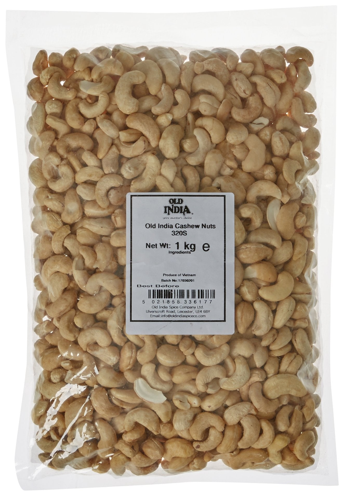 Old India Cashew Nuts - 1kg Natural Whole Nuts | Additive & GMO Free