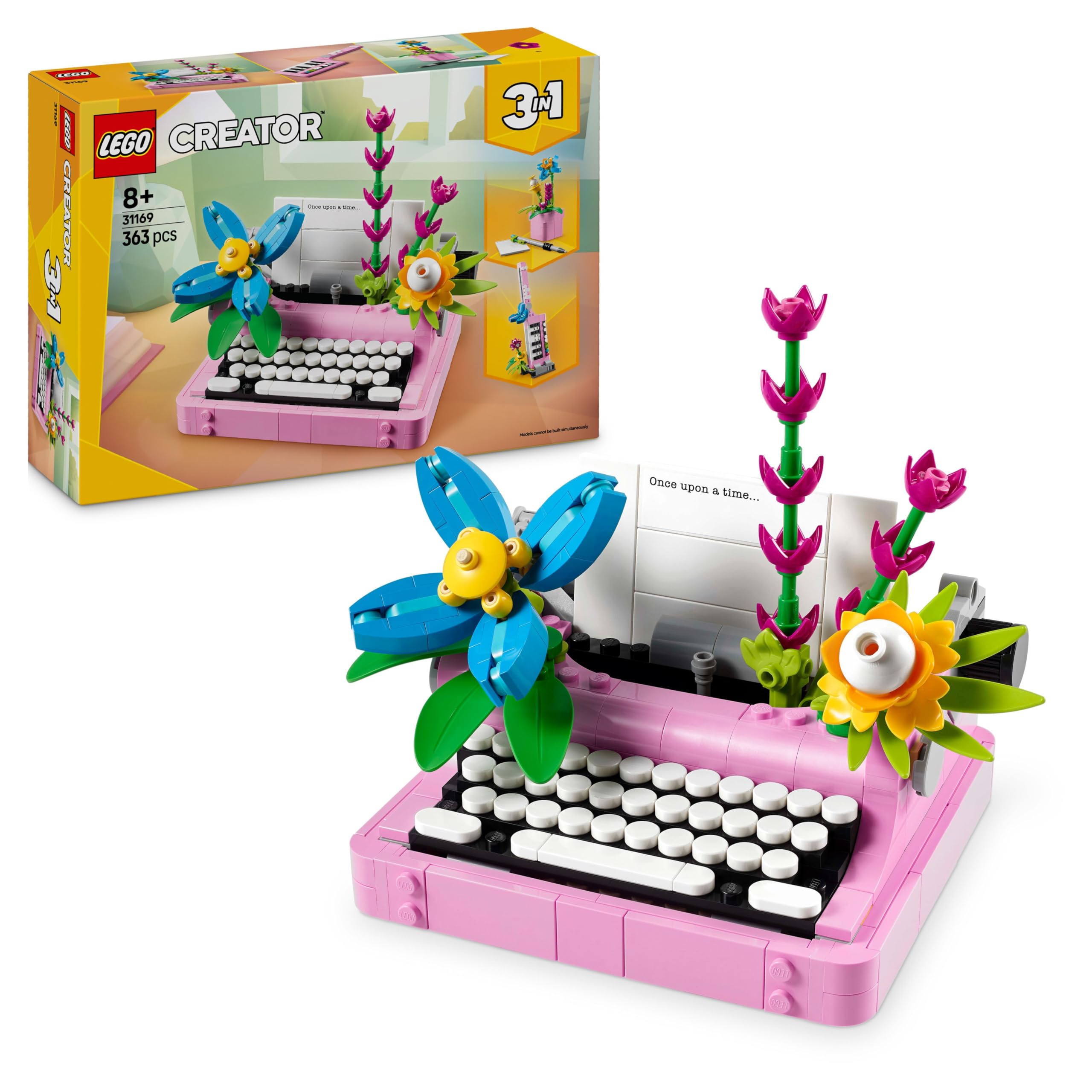 LEGO Creator 3in1 Typewriter with Flowers Toy Set 31169 | Ages 8+ | 3 Models in 1 1