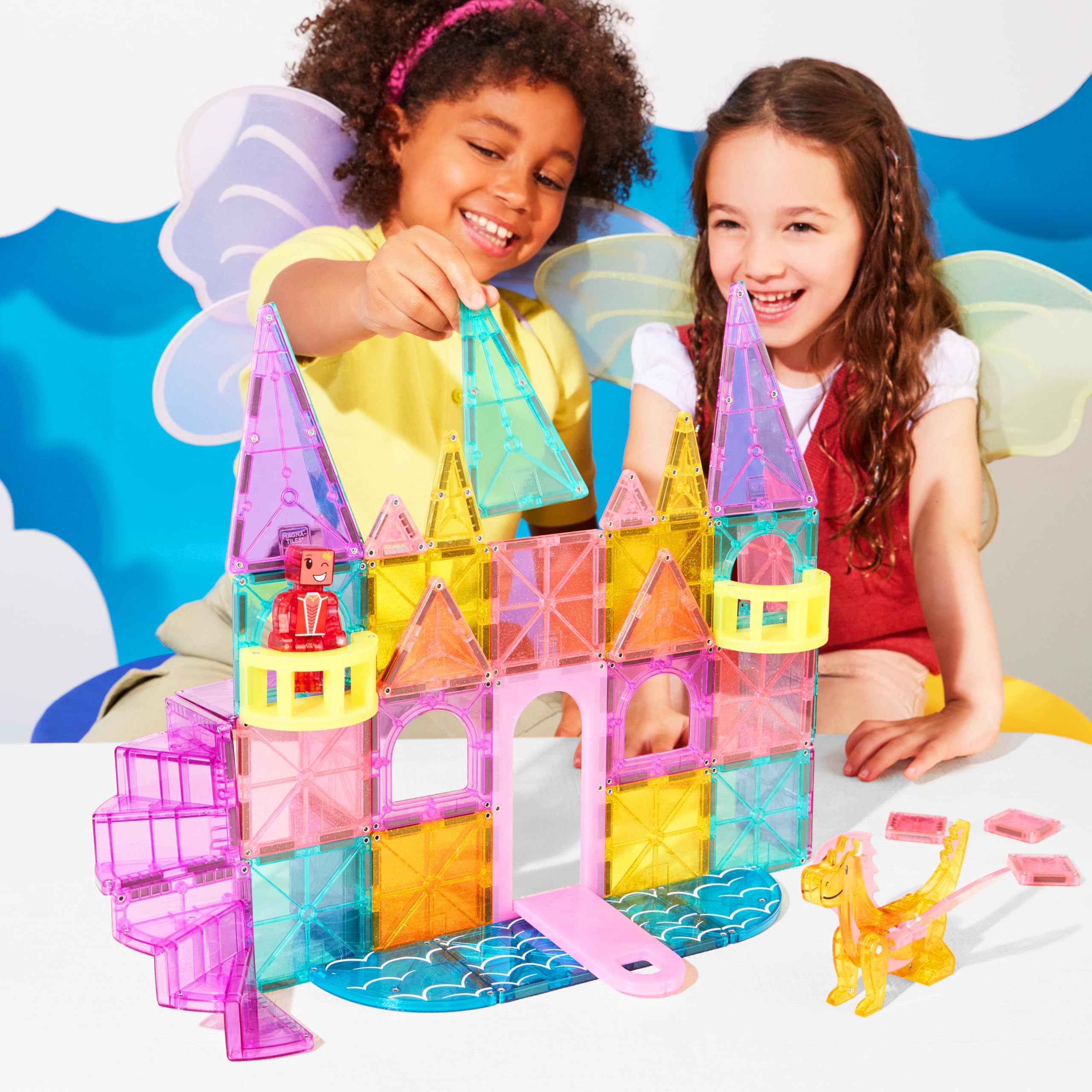 Magna-Tiles Castle DLX 48-Piece Magnetic Construction Set | Ages 3+ 2
