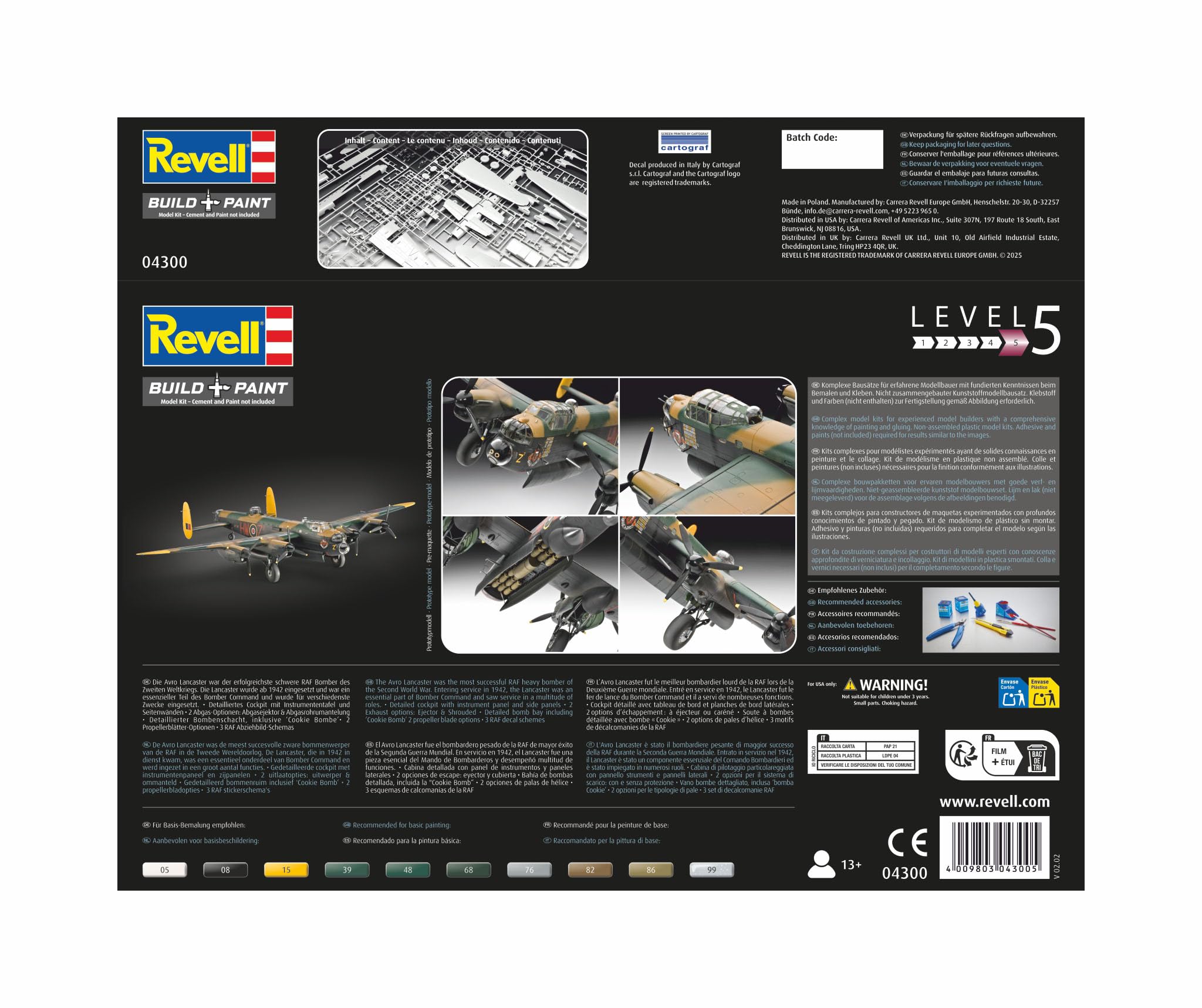 Revell Avro Lancaster Mk.I/III Aircraft Model Kit | 1:72 Scale Plastic | Skill Level 5 7