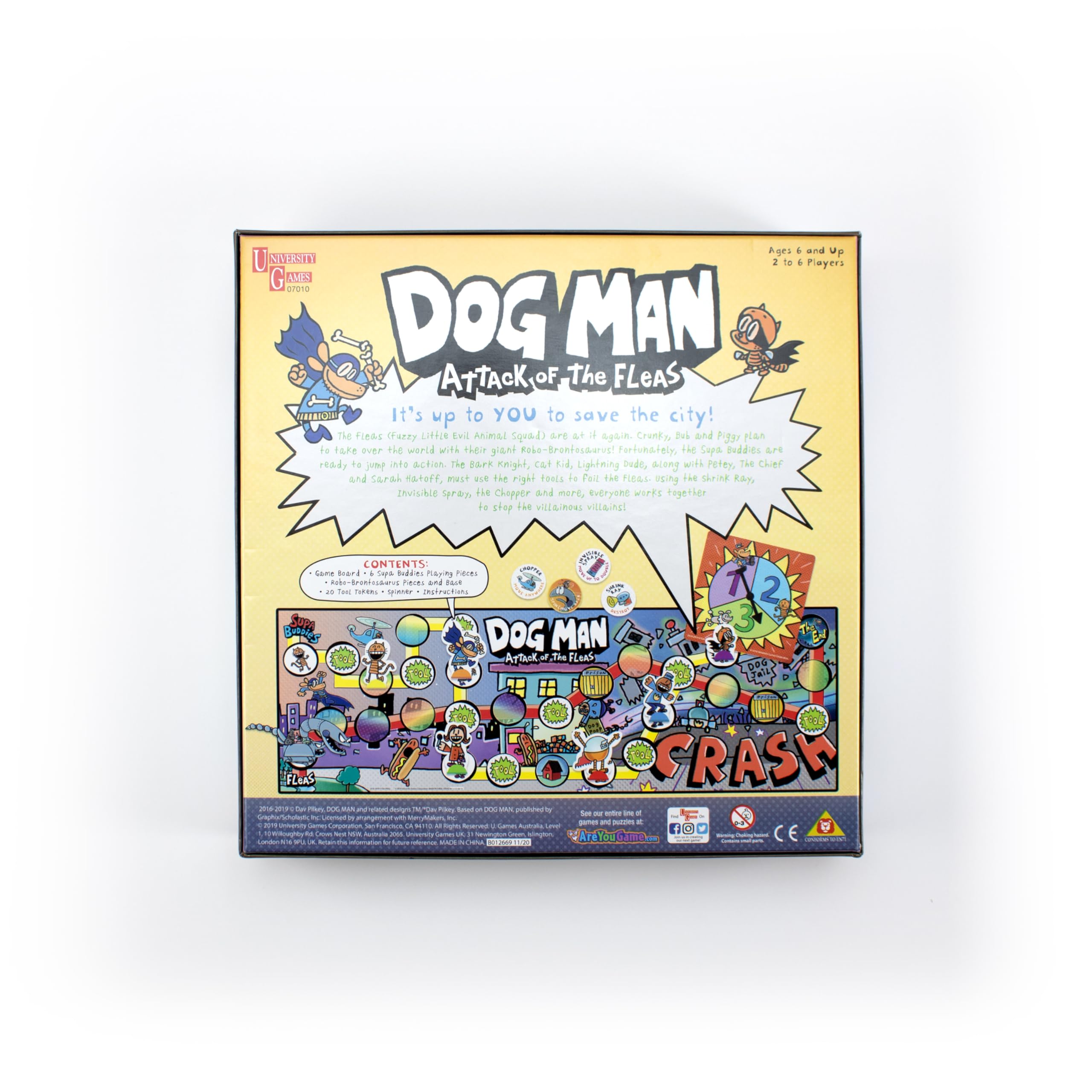University Games Dog Man Attack of the Fleas Board Game for 2-6 Players | Model 07010 18