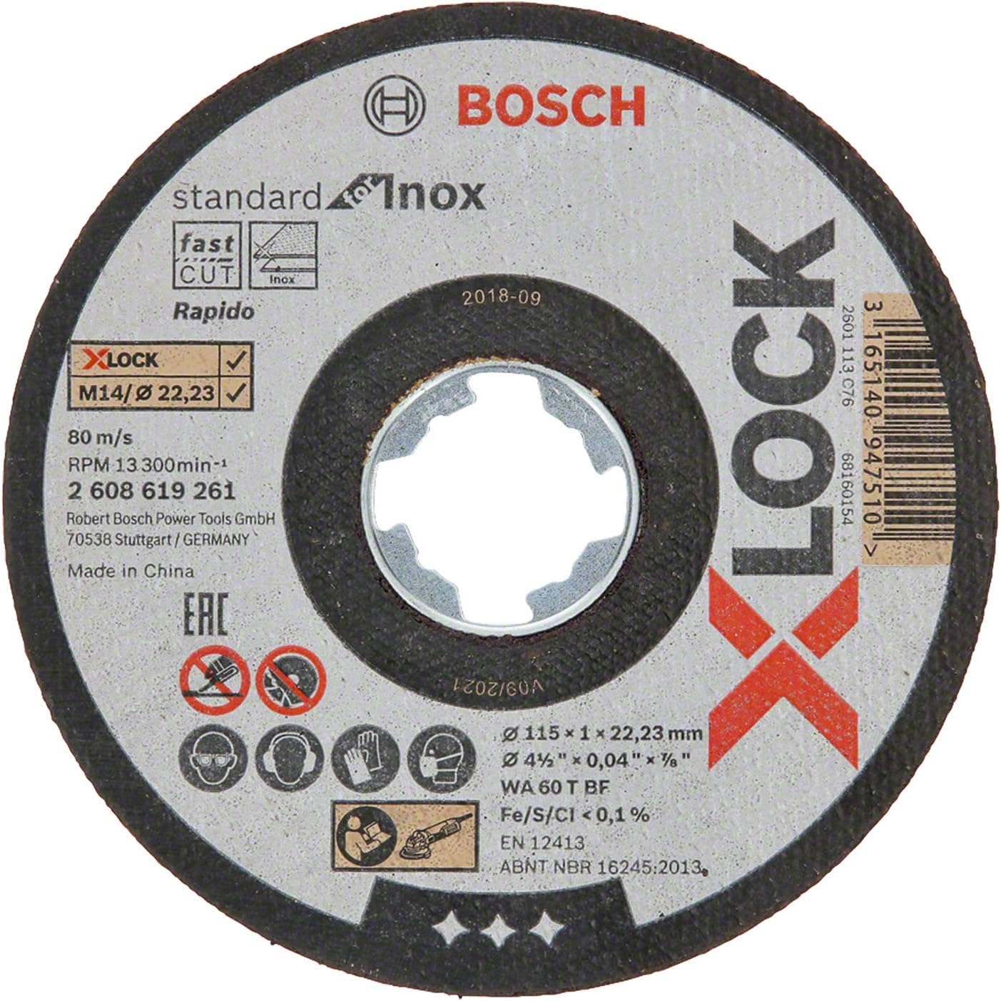Bosch Professional 2608619266 Pack of 10 Straight Cutting Disc Standard for Stainless Steel and Metal - 115 mm 1