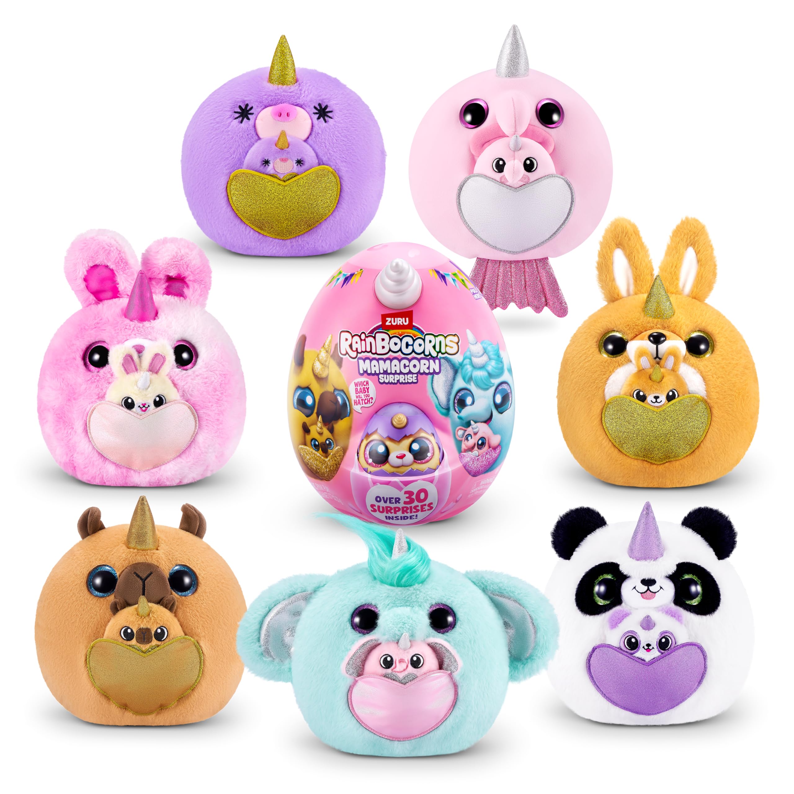 Rainbocorns Mamacorn Surprise by ZURU - Collectible Plush Toy with 30+ Surprises for Girls 3+ 8