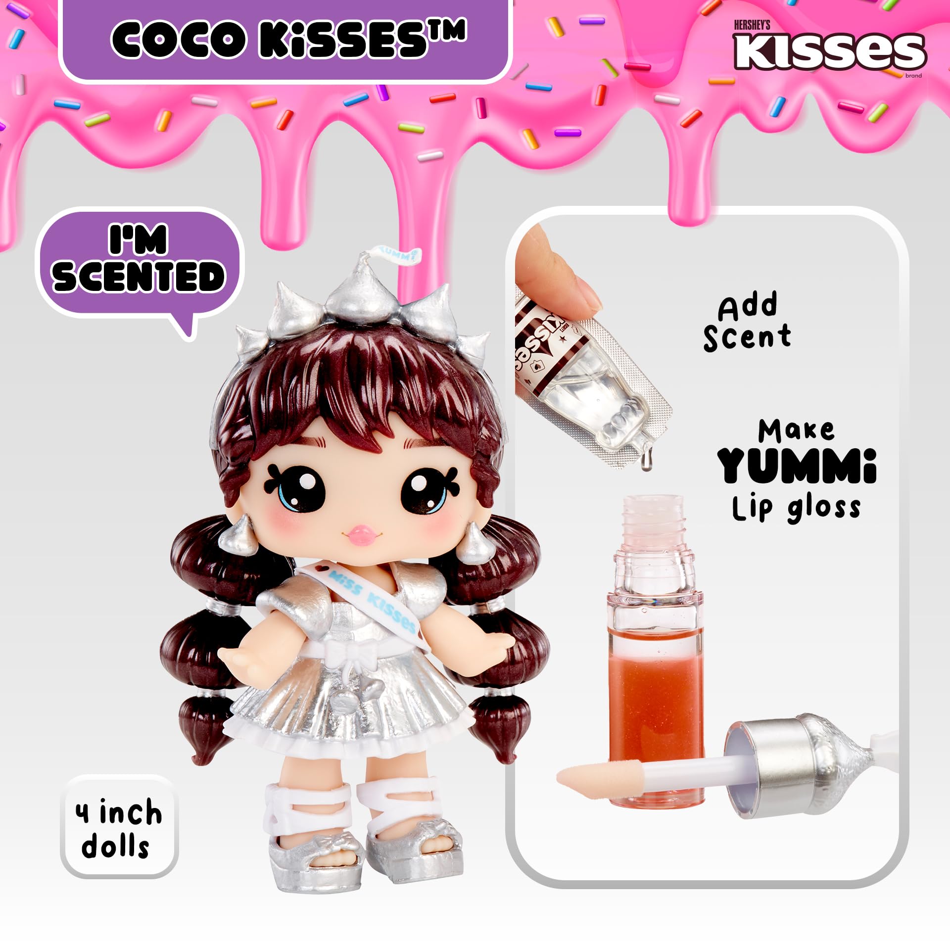 Yummiland x Blow Pop Lip Gloss Doll - Lulu Raspberry DIY Kit with Keychain, Articulated Fashion Doll & Customizable Accessories 8