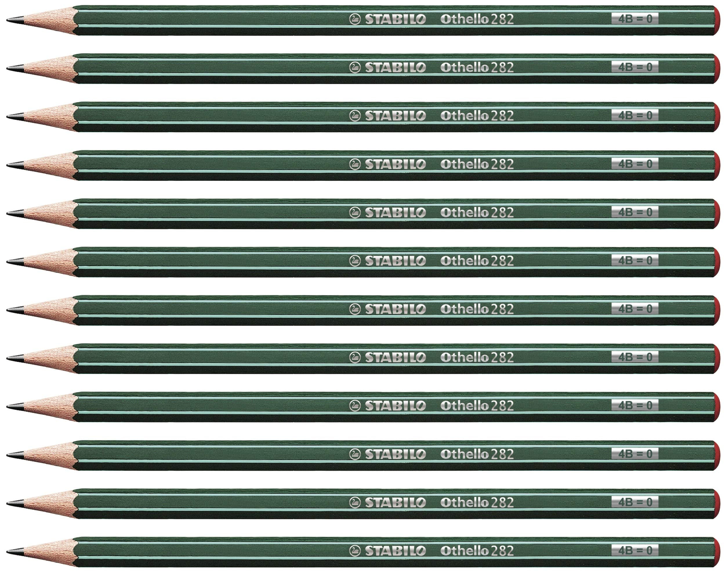 STABILO Othello Graphite Pencil - 4B Hardness | Pack of 12 | Varnished Wood 5