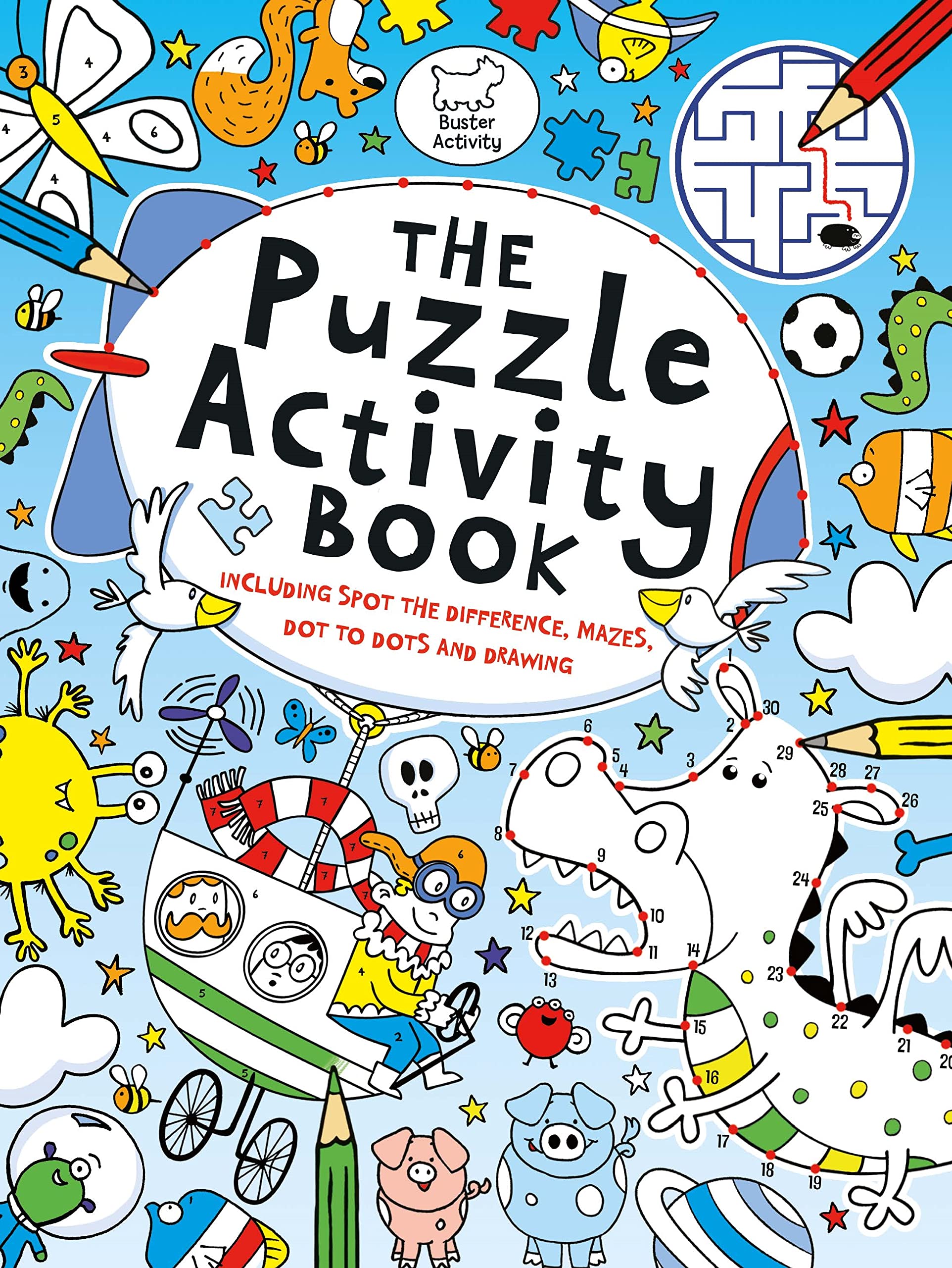 Buster Books The Puzzle Activity Book - Mazes, Dot-to-Dots, Doodles | Ages 5-6 | 64 Pages 1