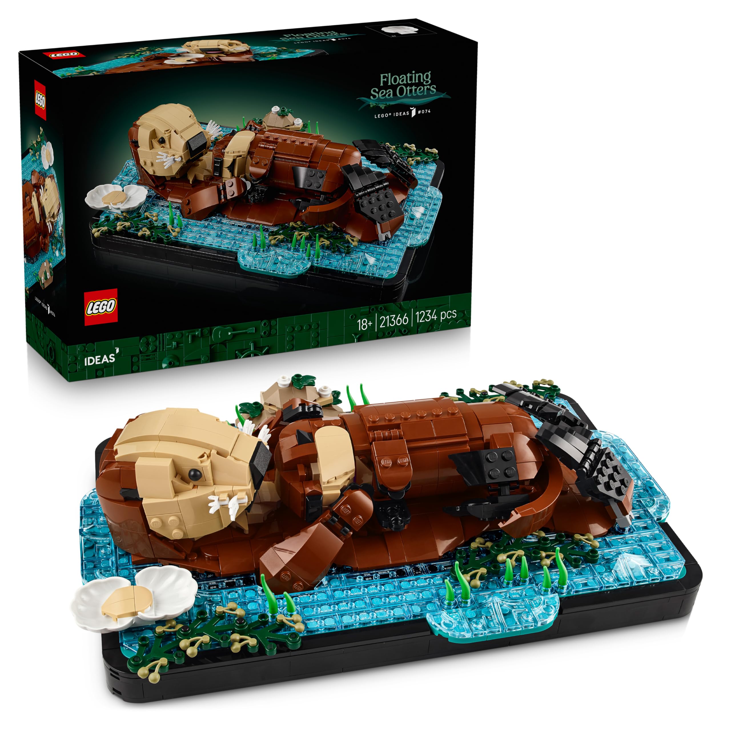 LEGO Ideas Floating Sea Otters 21366 Building Set for Adults | 18+ | Mindful Craft Kit 1
