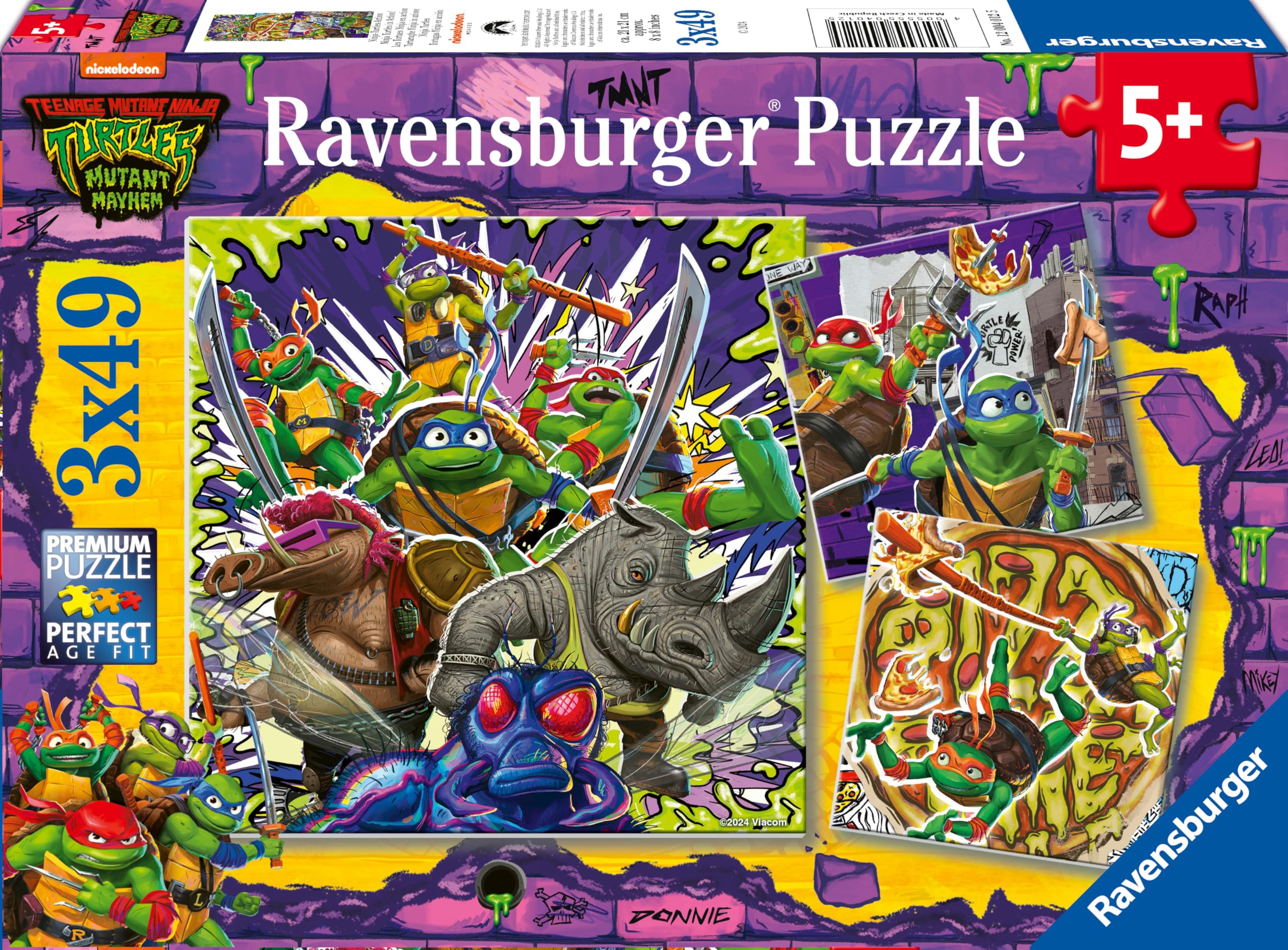 Ravensburger Teenage Mutant Ninja Turtles 3x 49 Piece Jigsaw Puzzles for Kids Age 5+ 1