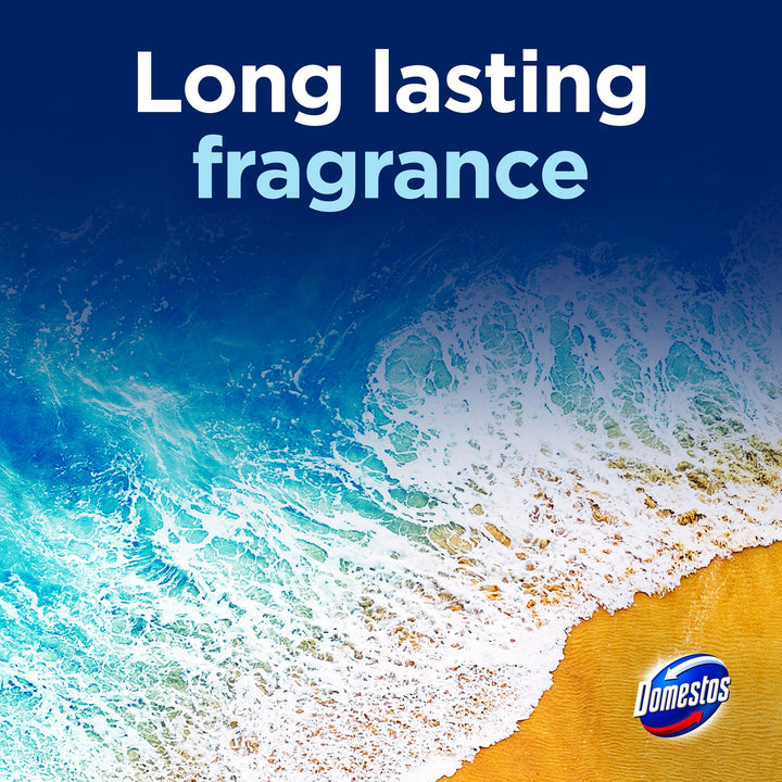 Domestos Power 5 Ocean Toilet Rim Blocks 2x 50 g - Long-Lasting Toilet Freshener with 5 Benefits
