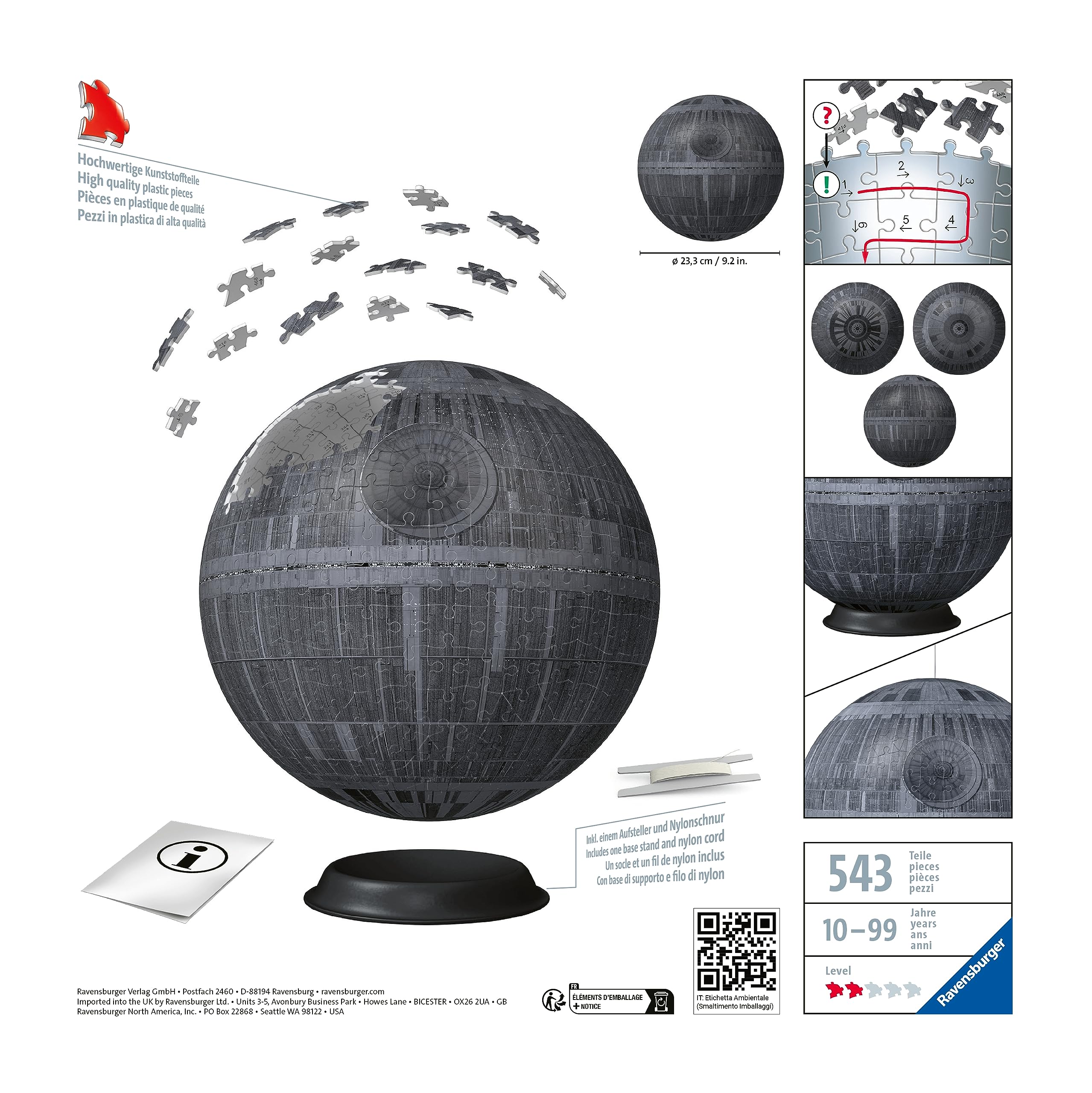 Ravensburger Star Wars Death Star 3D Puzzle - 540 Pieces | No Glue Required | Age 10+ 8