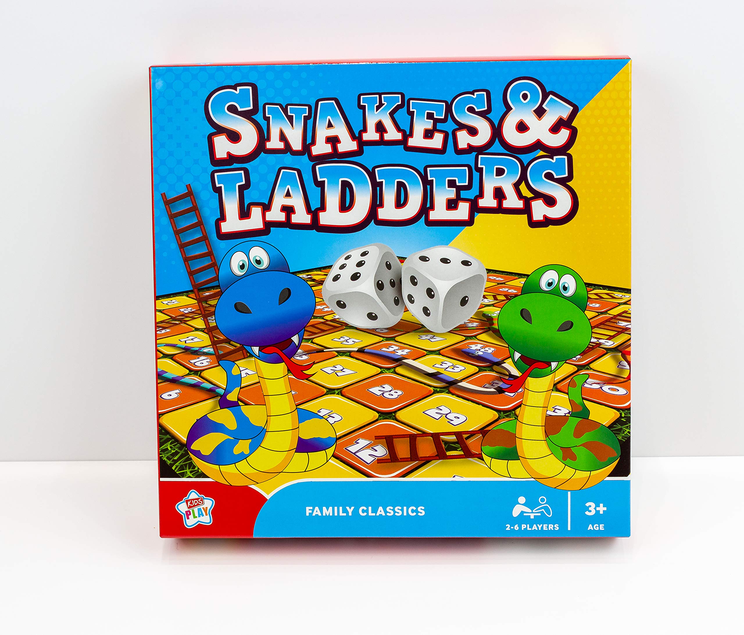 Kids Play Snake & Ladders Board Game - Family Edition | 2-6 Players | Ages 3+ 7