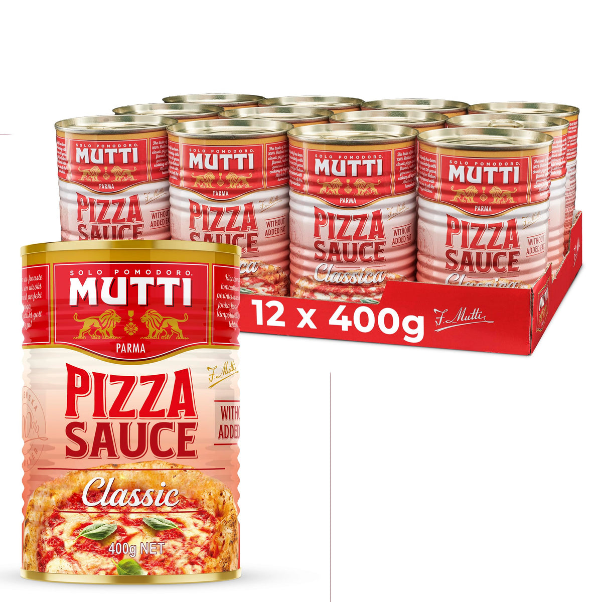 Mutti Pizza Sauce Classica, Cooking Sauce, 400g (Pack of 12)