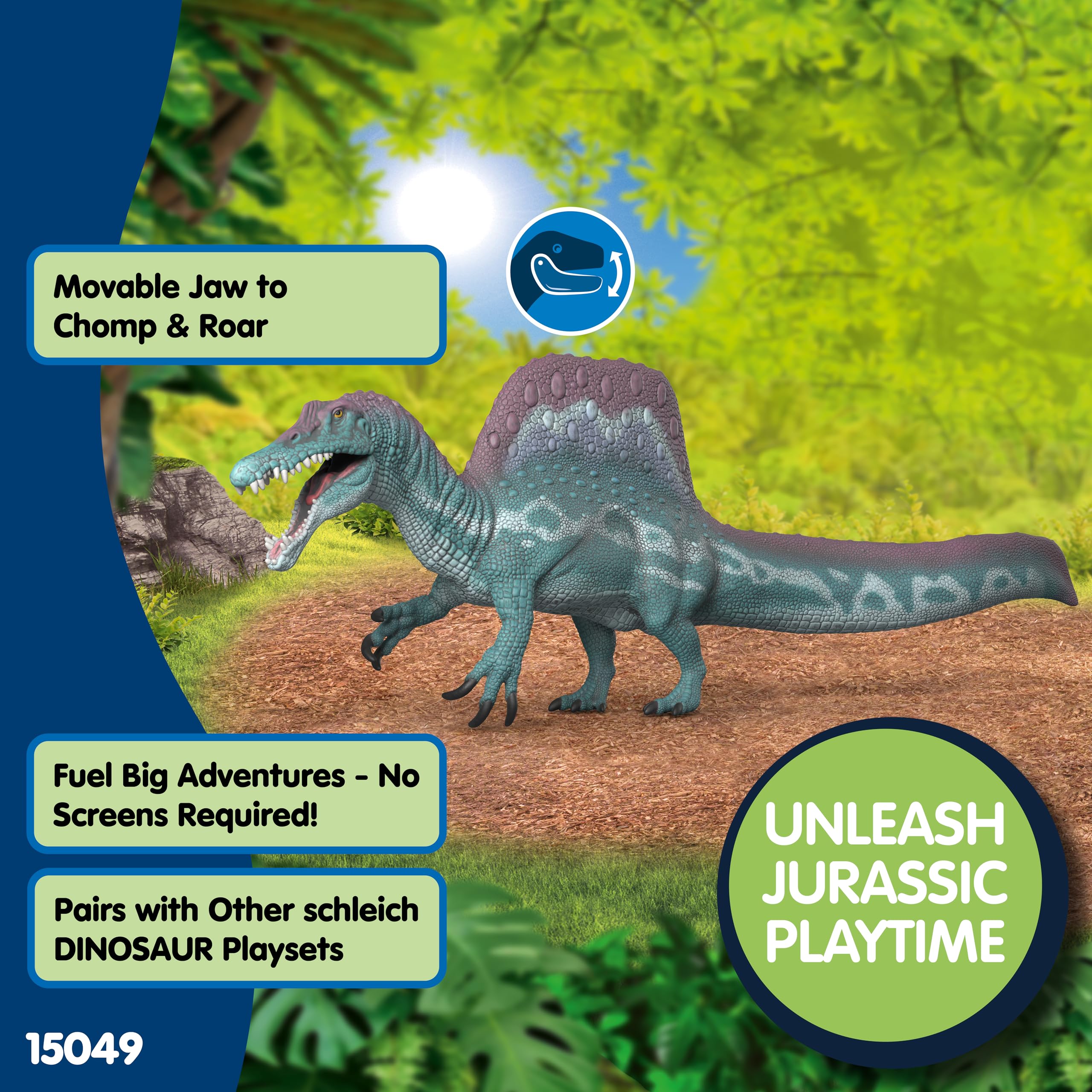 Schleich Spinosaurus Figure 15049 - Green Plastic Miniature | Ages 5-12 5