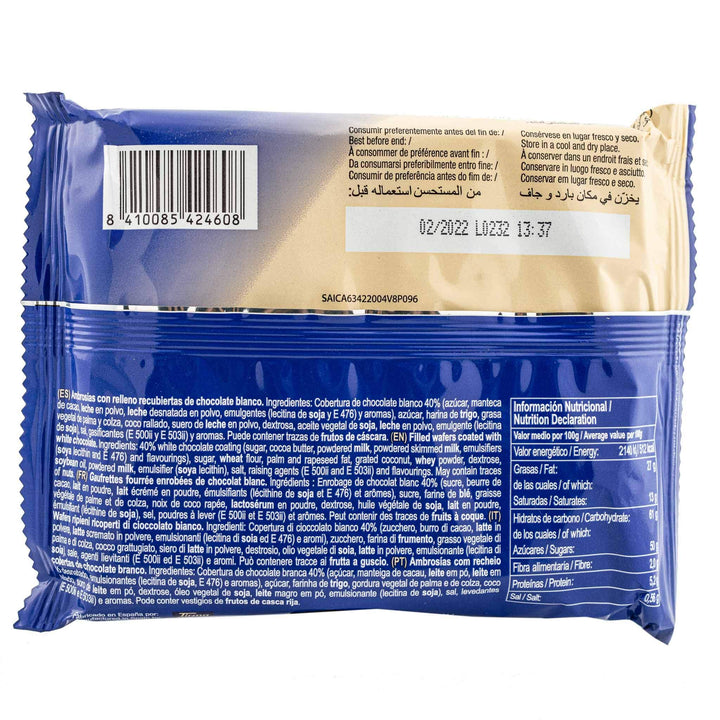 Tirma White Chocolate Ambrosias Cream Filled Wafers Individually Wrapped Snack Bars
