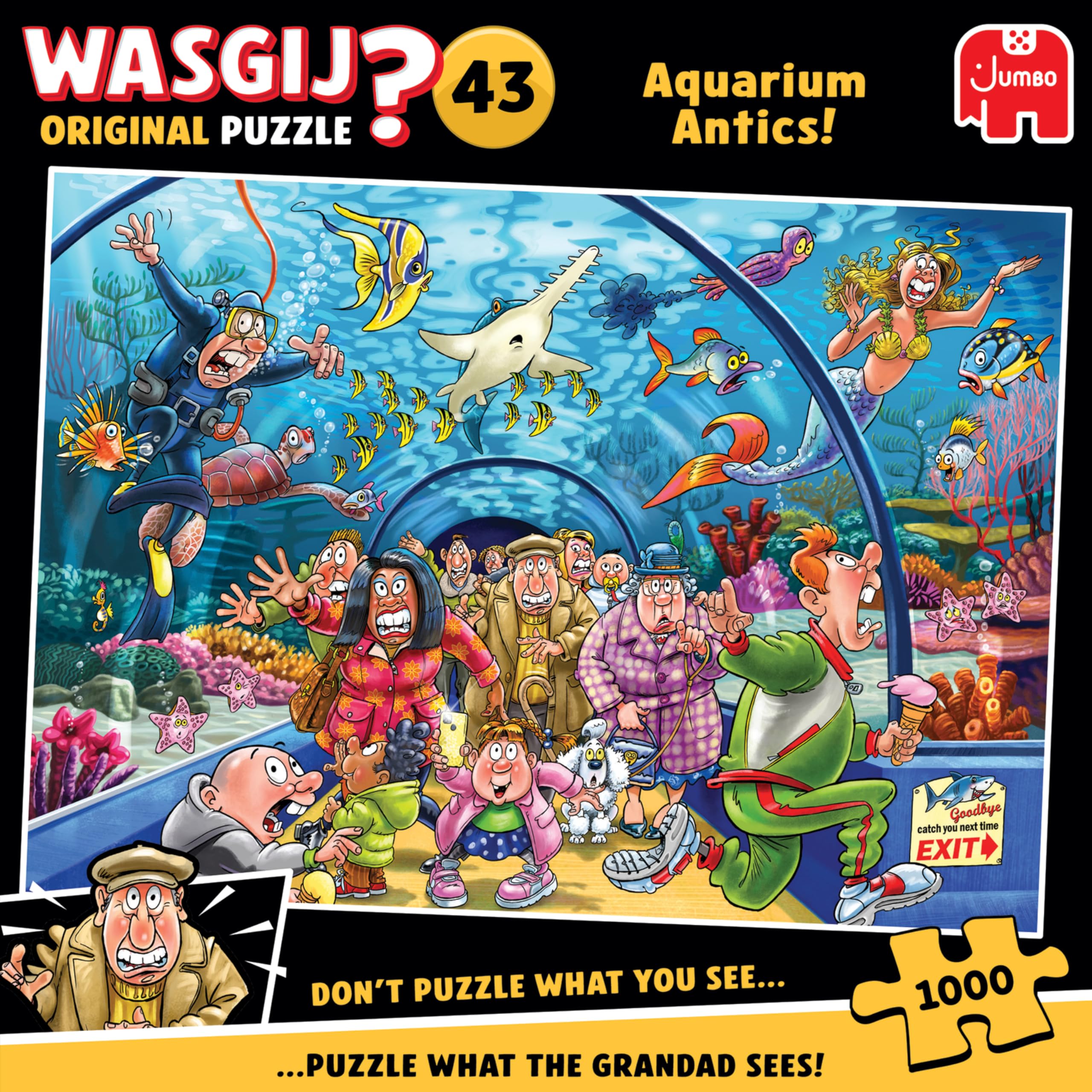 Jumbo Wasgij Original 43 - Aquarium Antics 1000 Piece Jigsaw Puzzle 1