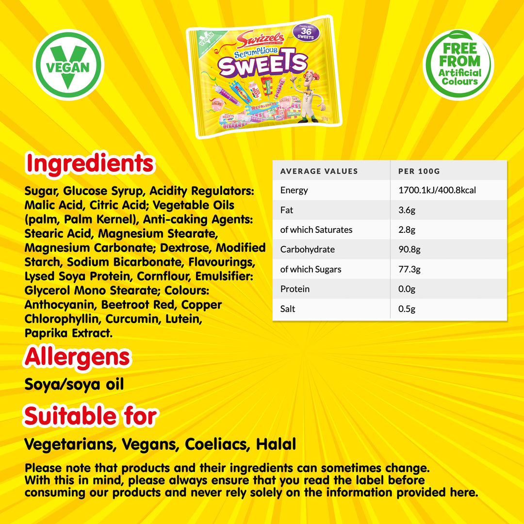 Swizzels Scrumptious Sweets - Assorted Chewy and Hard Candies Selection