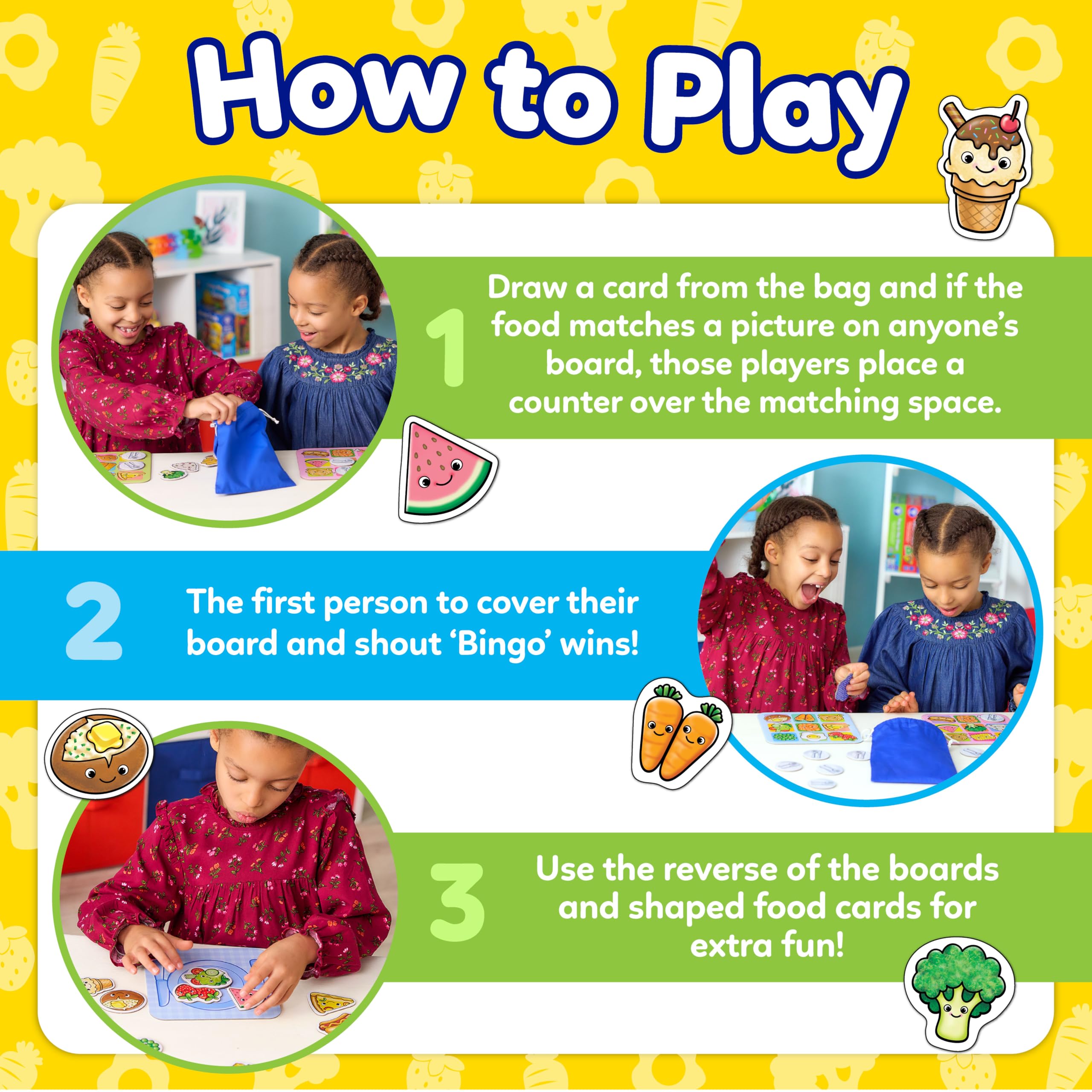 Orchard Toys Fun Food Bingo - Educational Matching Game for Ages 3+ | Includes 4 Double-Sided Boards 4