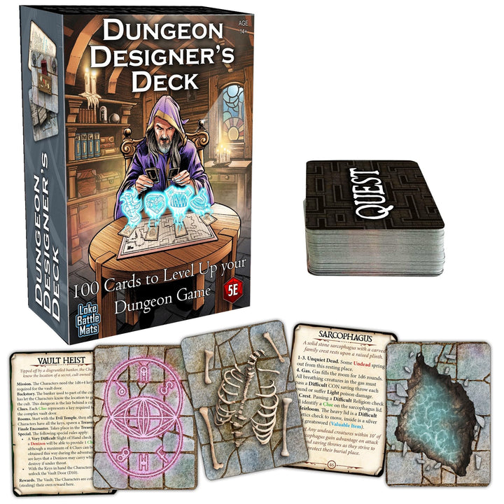 Loke BattleMats Dungeon Designer's Deck 100-Card Set for 5E RPGs