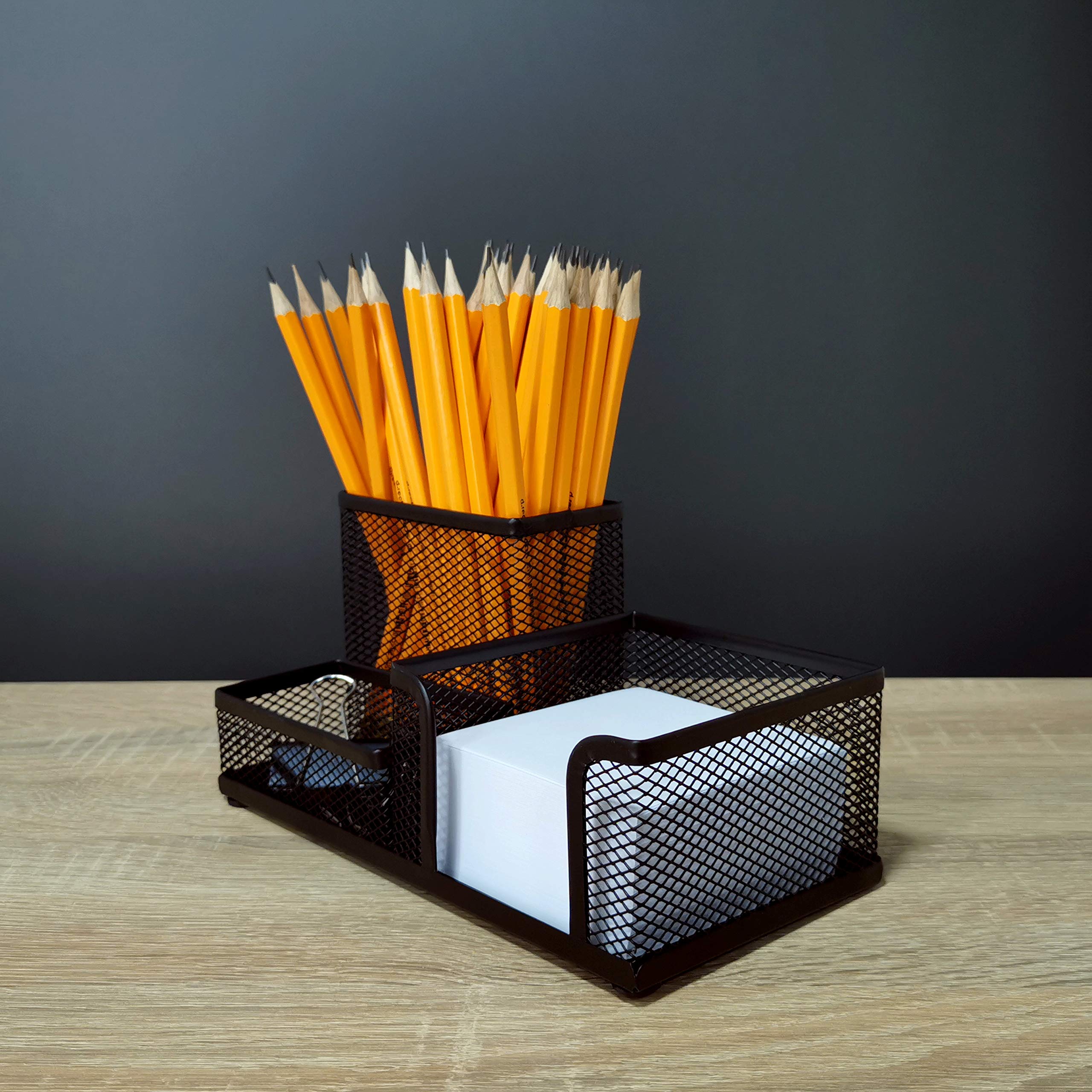Leviatan Metal Desk Organizer - 3 Compartments | Black | Tabletop Mount 3